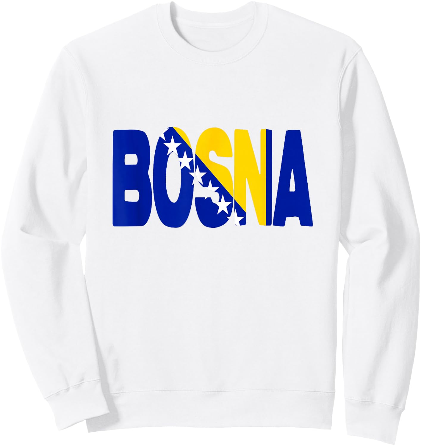 Bosnien Herzegowina Flagge Wort Buchstaben Bosna Sweatshirt - Sweatshirt | White