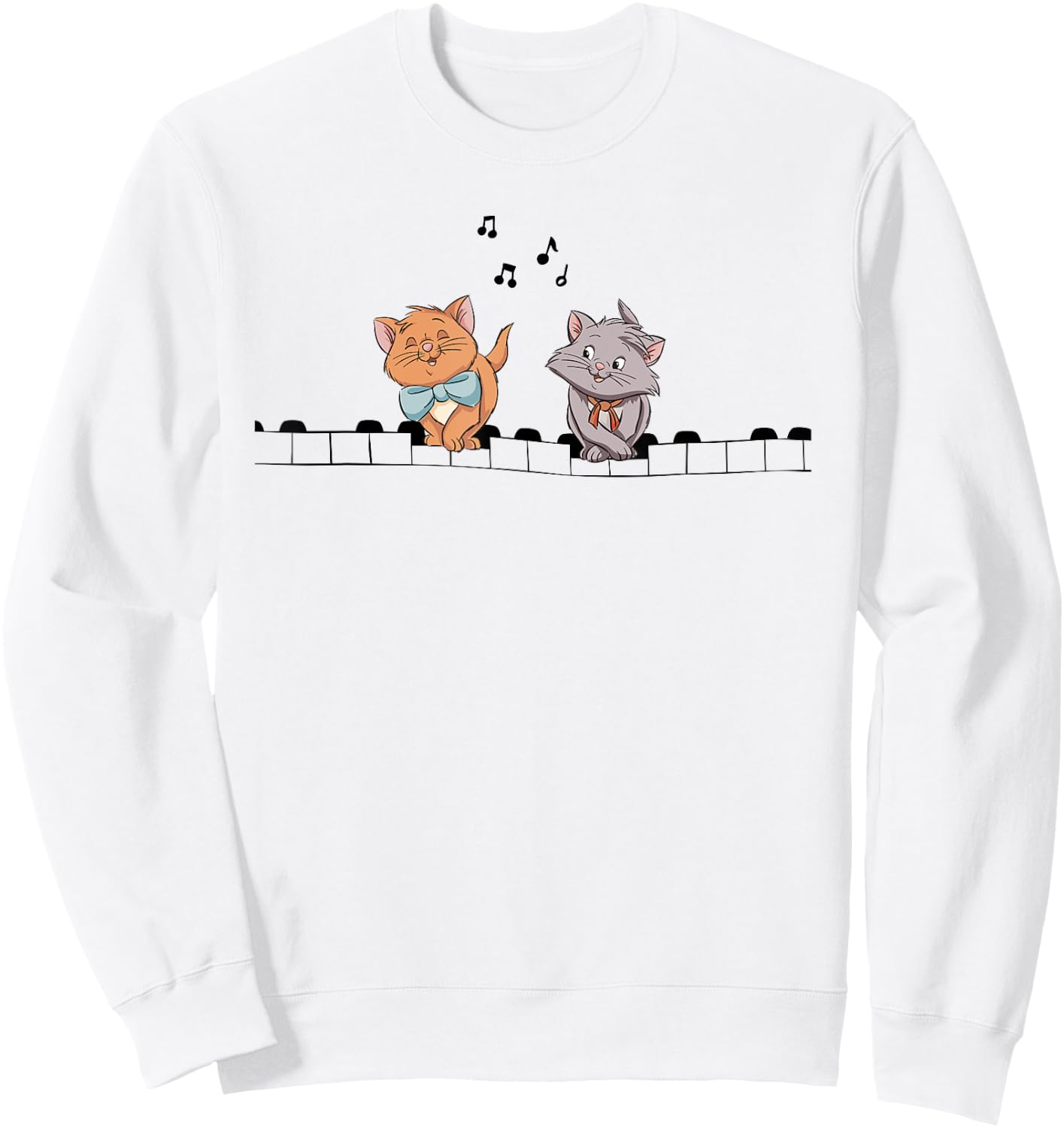 Disney Aristocats Piano Players , White Sweatshirt - Sweatshirt | White