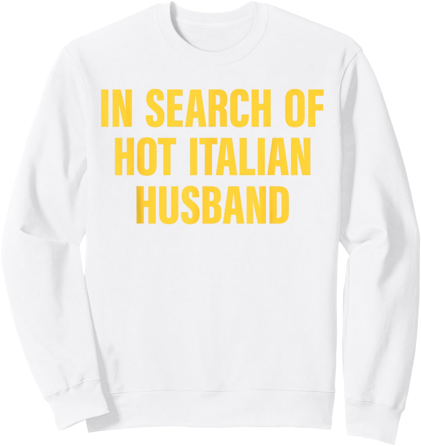 In Search Of Hot Italian Husband Funny Quote Sweatshirt - Sweatshirt | White