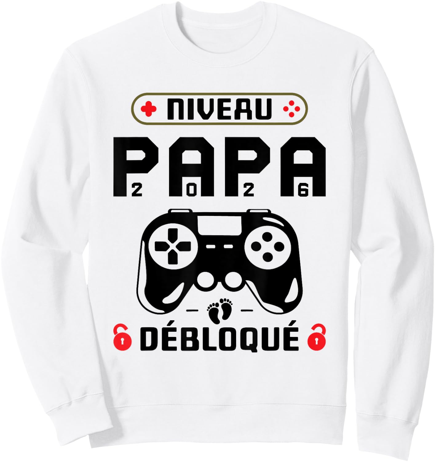 Dad Gamer in 2026 - Unlocked Dad Level Baby Riding Sweatshirt - Sweatshirt | White