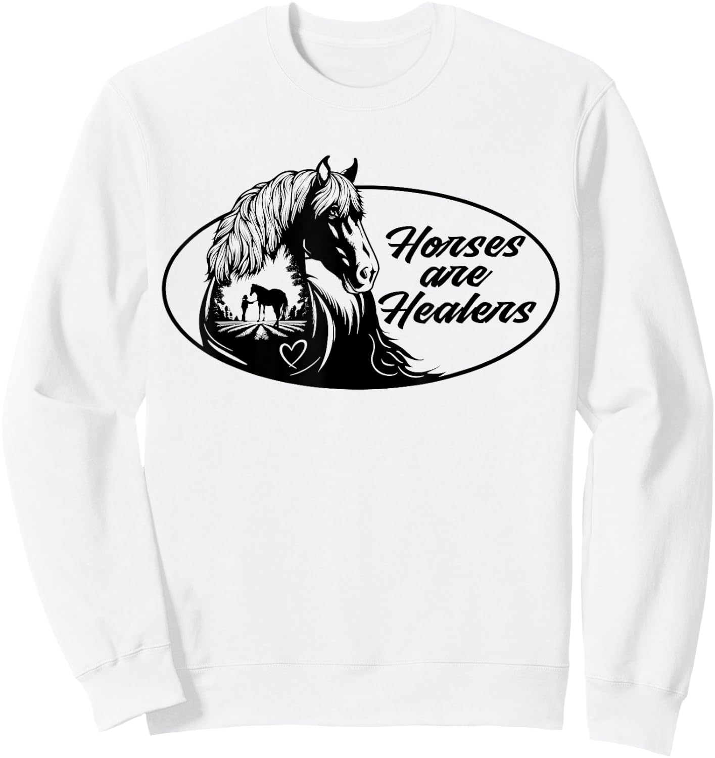Horses Are Healers Sweatshirt - Sweatshirt | White