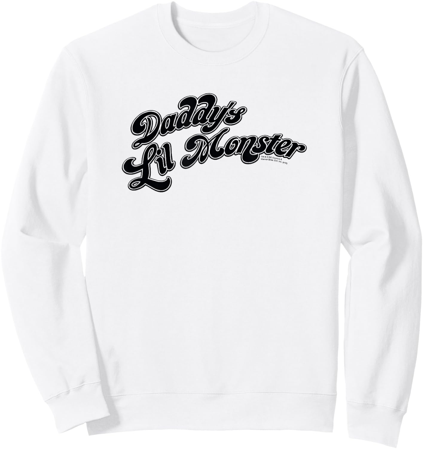 Suicide Squad Harley Quinn Daddy's Lil' Monster , White Sweatshirt - Sweatshirt | White
