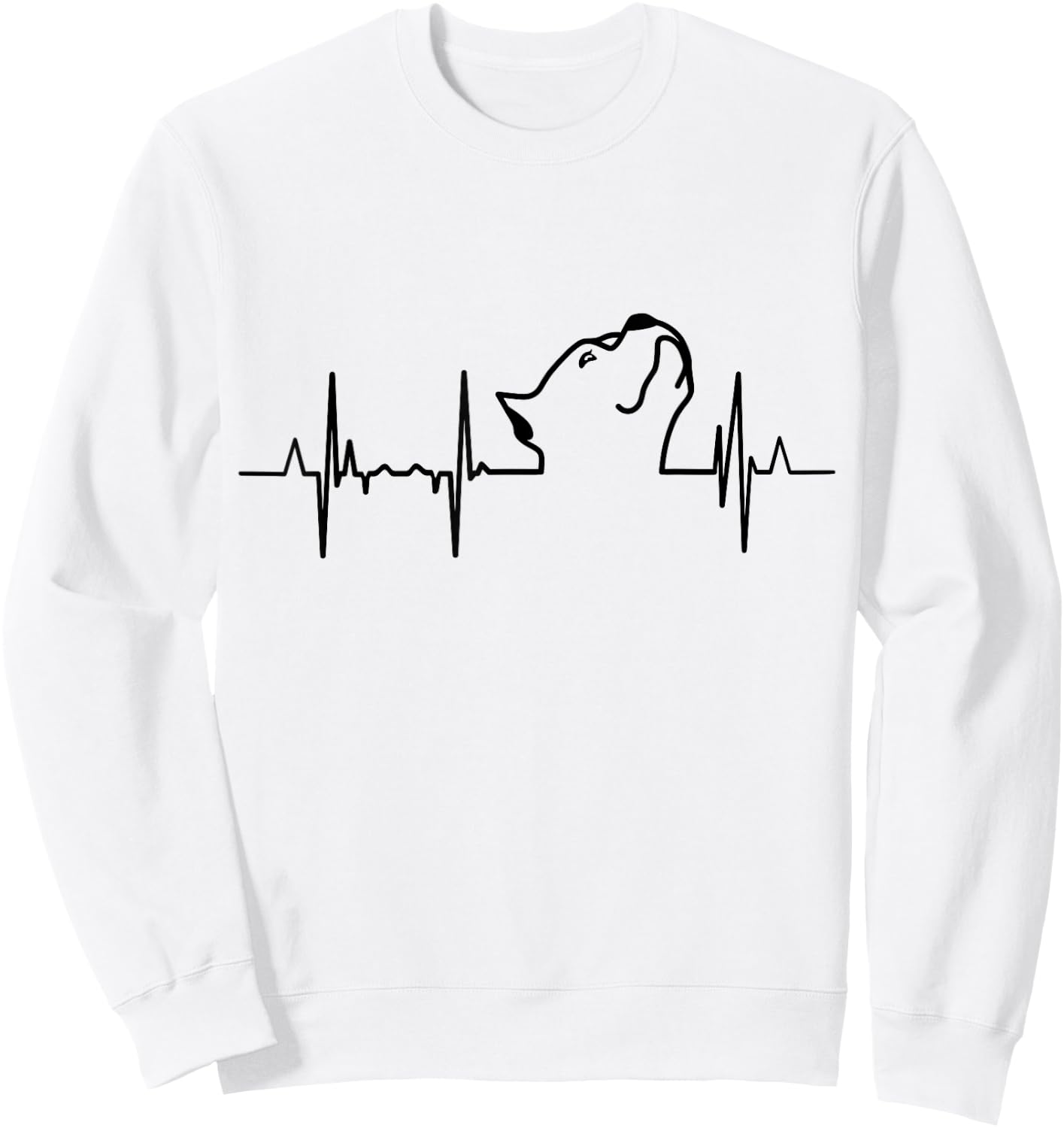 My Heart Beats For Pitbull ECG Sweatshirt - Sweatshirt | White
