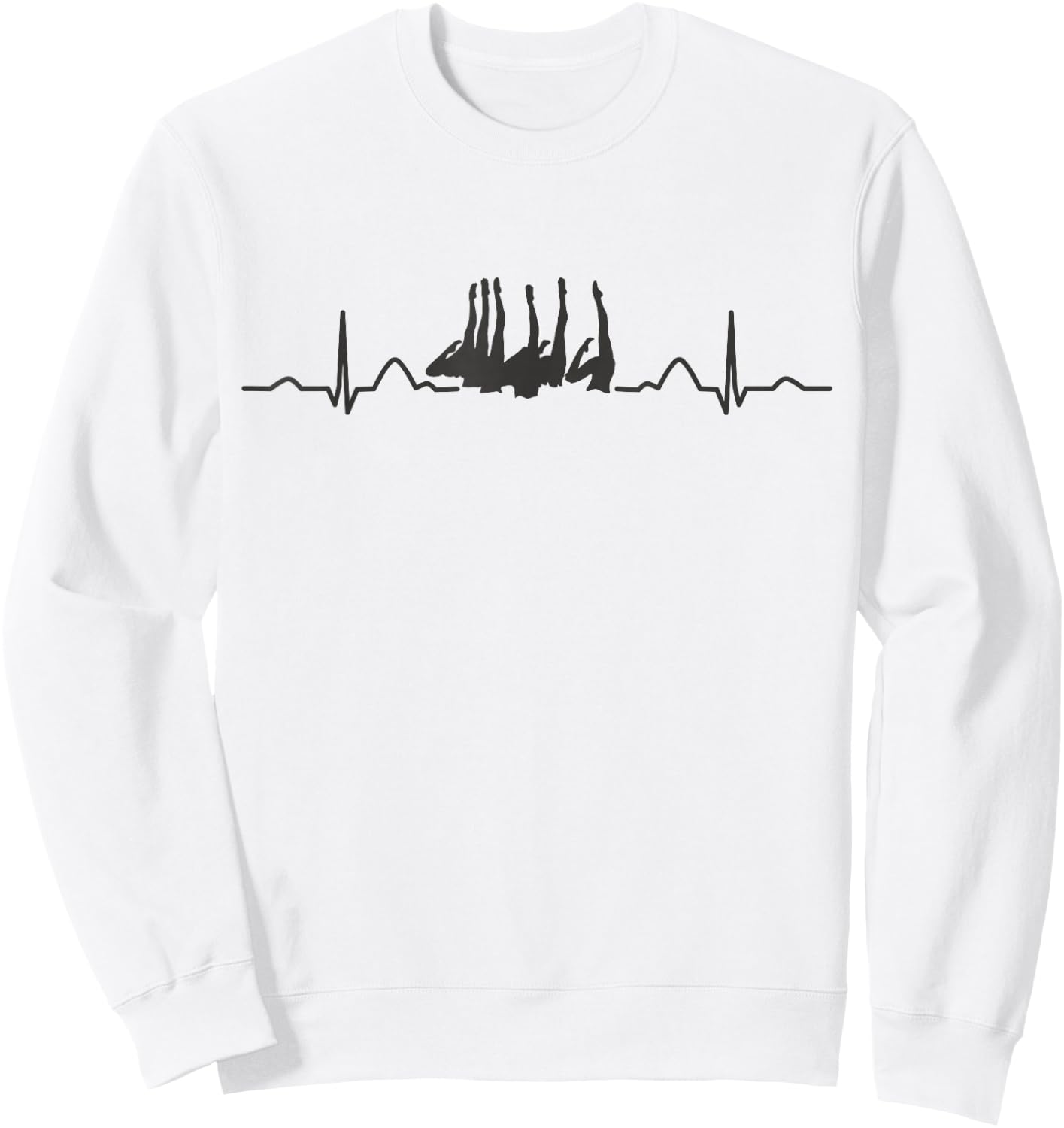 Heartbeat EKG Team Artistic Swim Sweatshirt - Sweatshirt | White