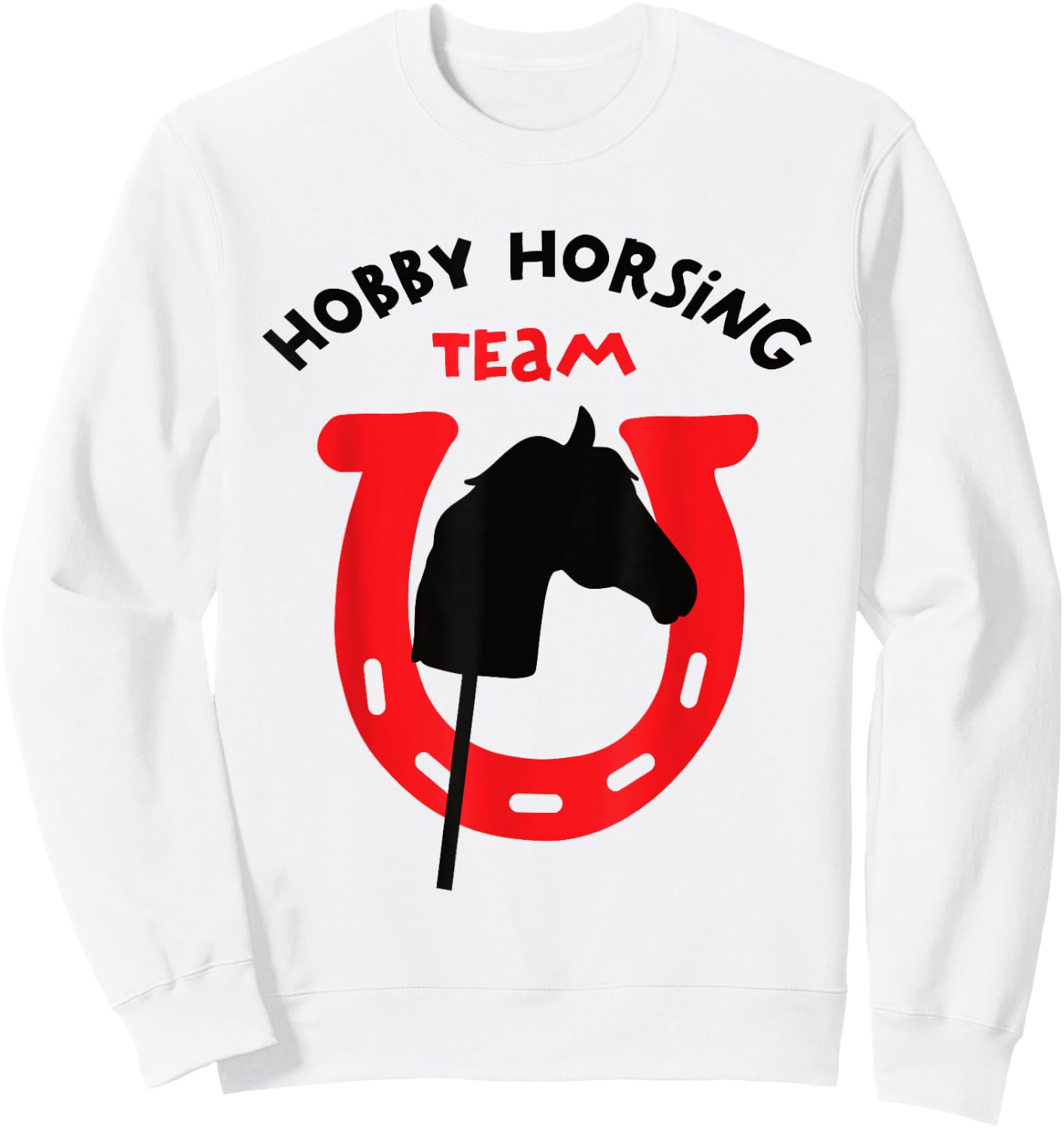 Men's Hobby Horsing Team Rider Riding Horses Father Horse , White Sweatshirt - Sweatshirt | White