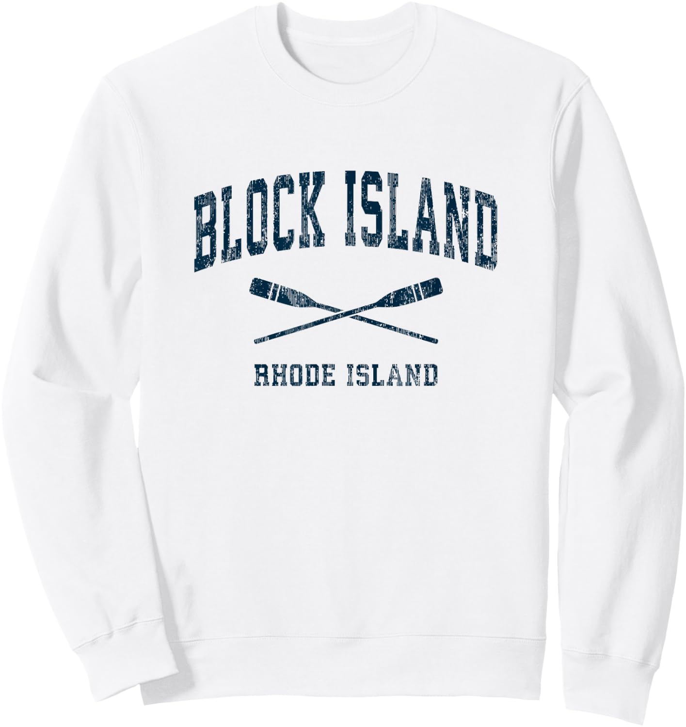 Block Island Rhode Island Vintage Nautical Paddles Sports Oa Sweatshirt - Sweatshirt | White