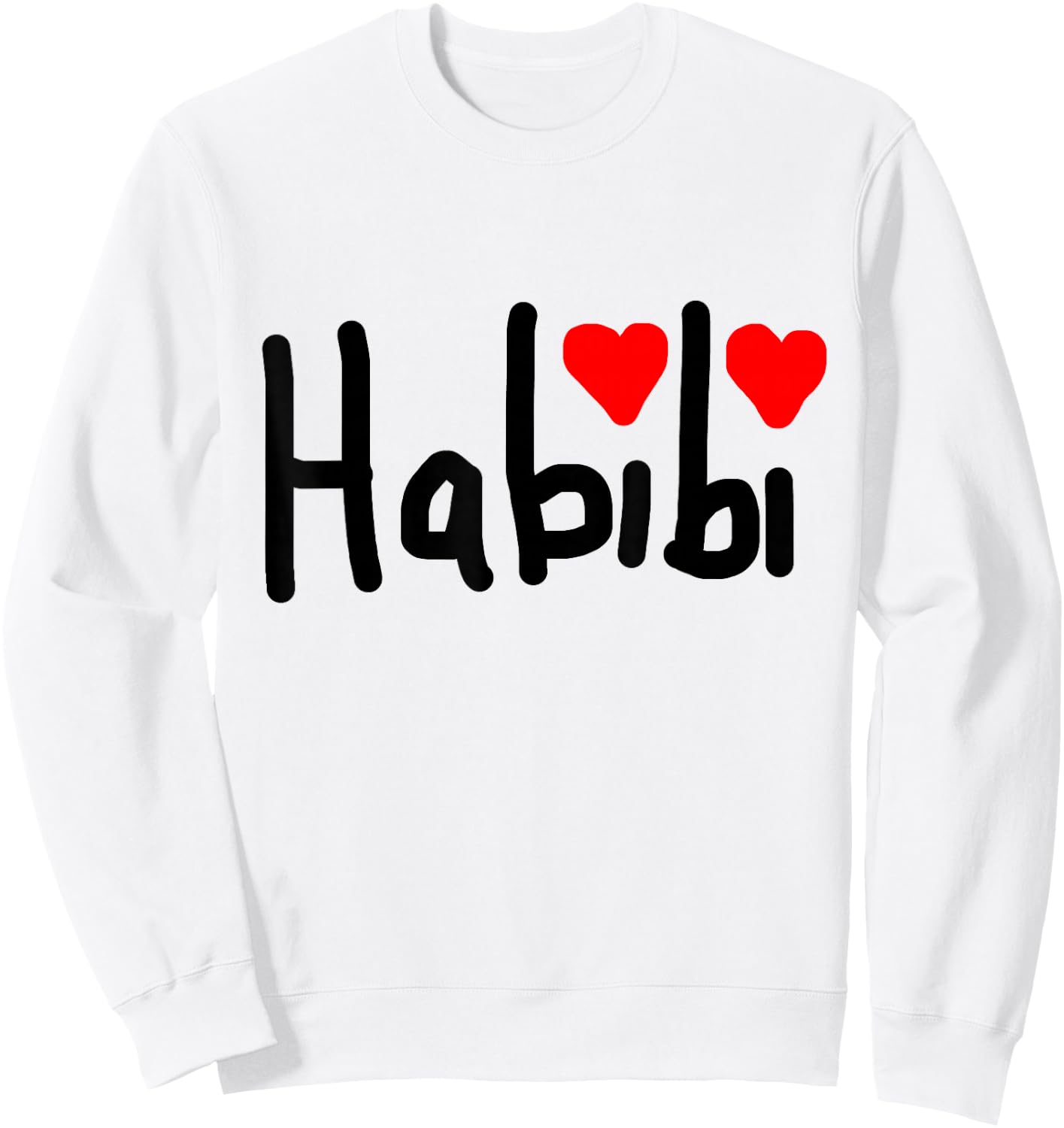 Habibi Schriftzug mit Herzchen Sweatshirt - Sweatshirt | White