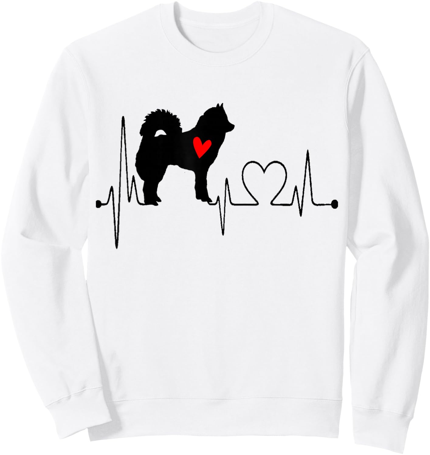 Eurasier Dog Heartbeat EKG Funny My Dogs Are My Cardio , white, S Sweatshirt - Sweatshirt | White