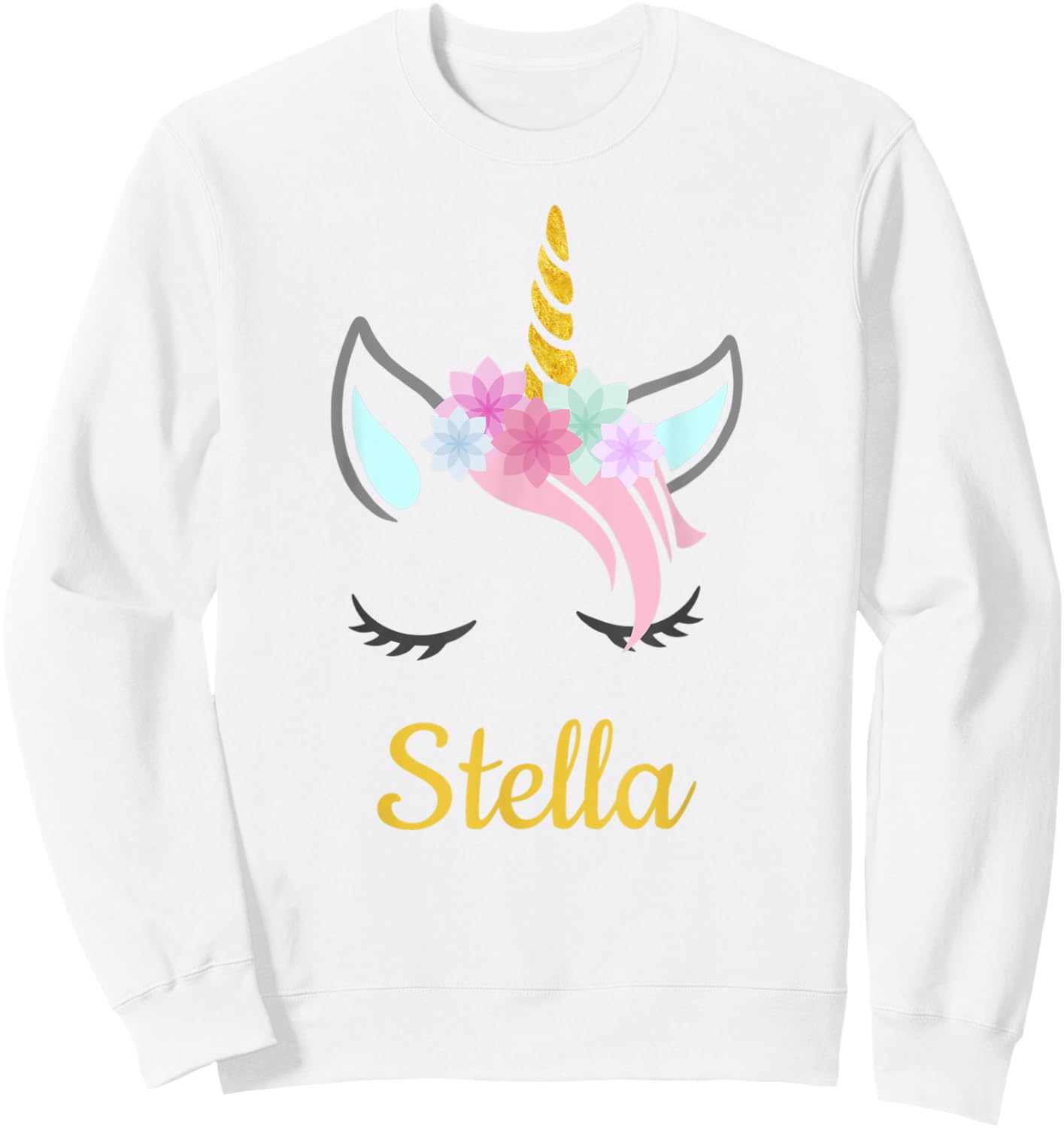 Stella White Unicorn Name Sweatshirt - Sweatshirt | White