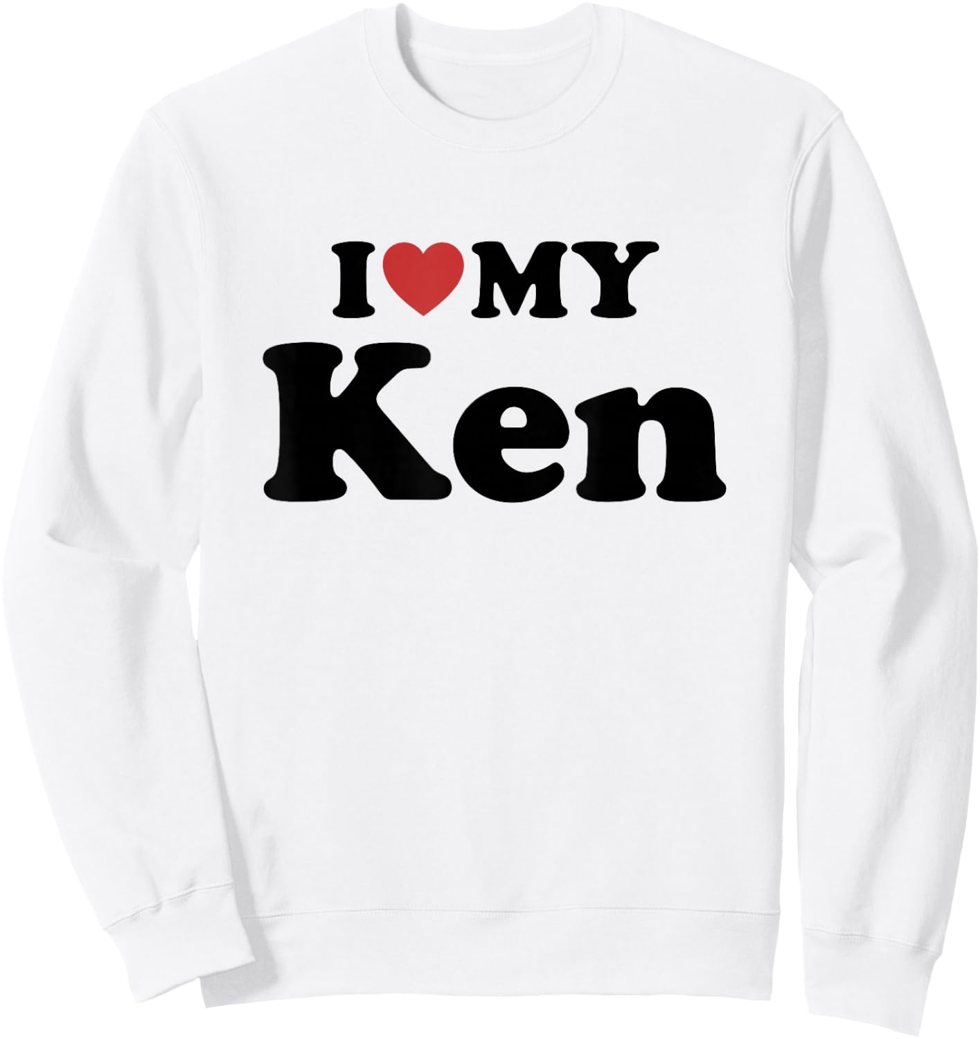 I Love My Ken Prénom Assorti Couple Sweatshirt - Sweatshirt | White