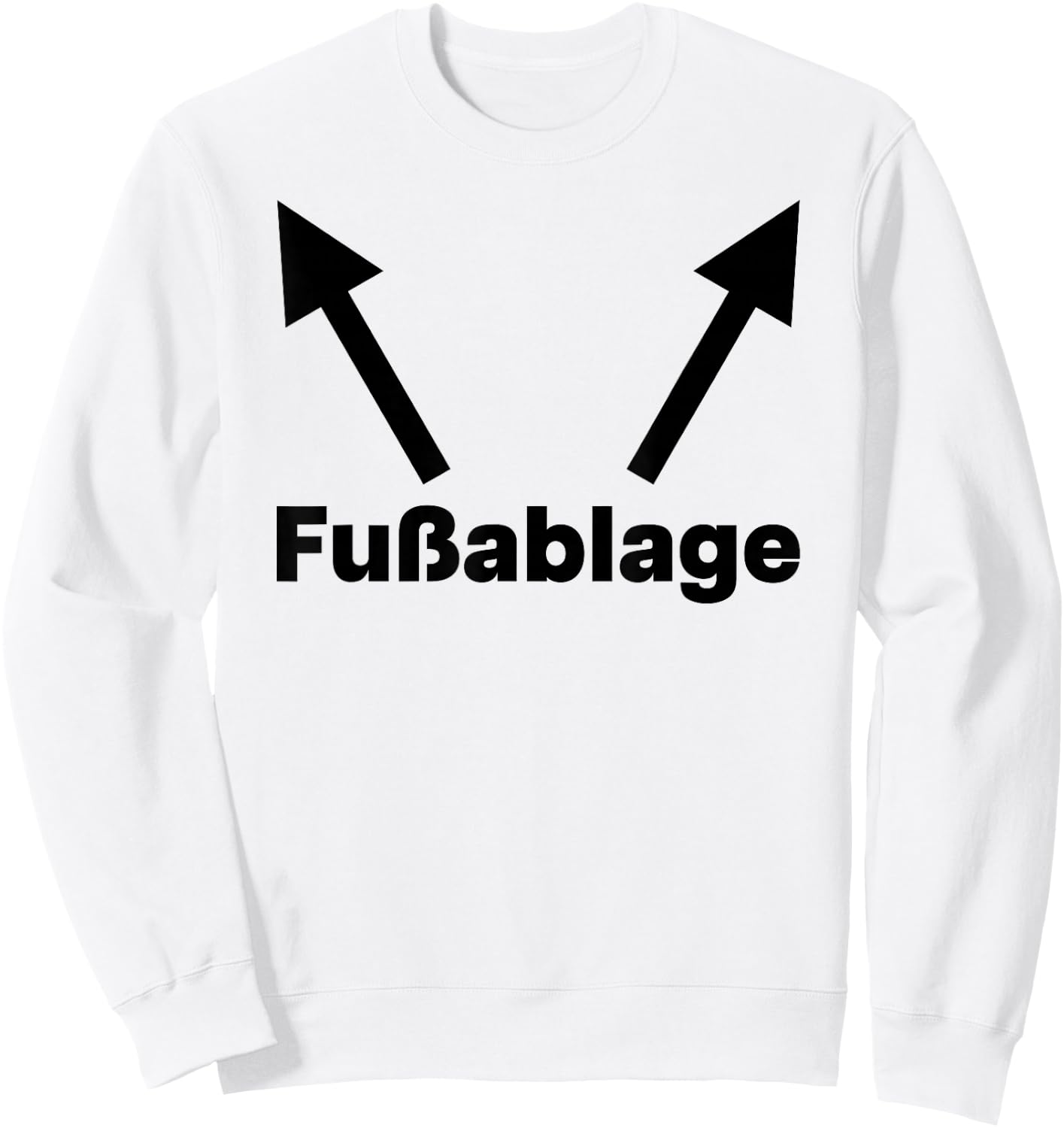 with German Text "Ironie Füßrege" [German Language], White Sweatshirt - Sweatshirt | White