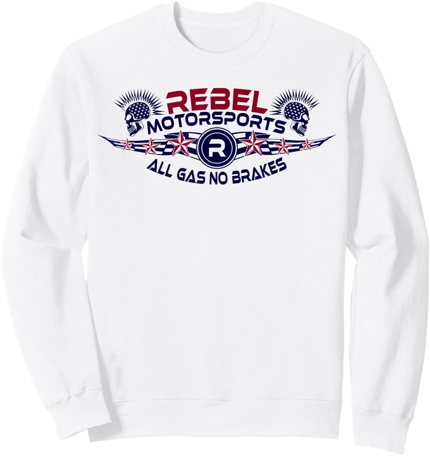 Rebel Motorsports Star-struck All Gas No Brakes Sweatshirt - Sweatshirt | White