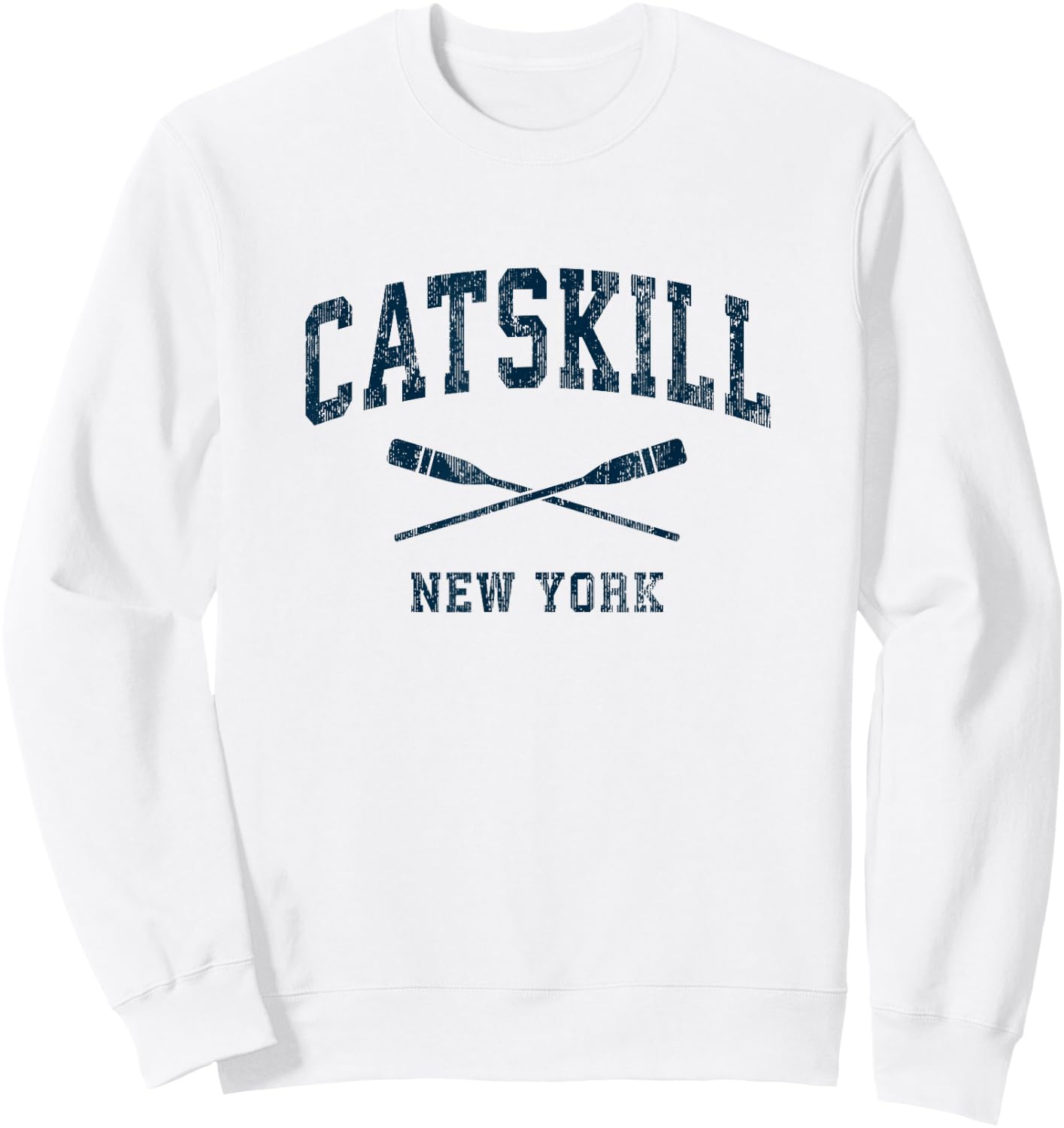 Catskill New York Vintage Nautical Paddles Sports Oars Sweatshirt - Sweatshirt | White