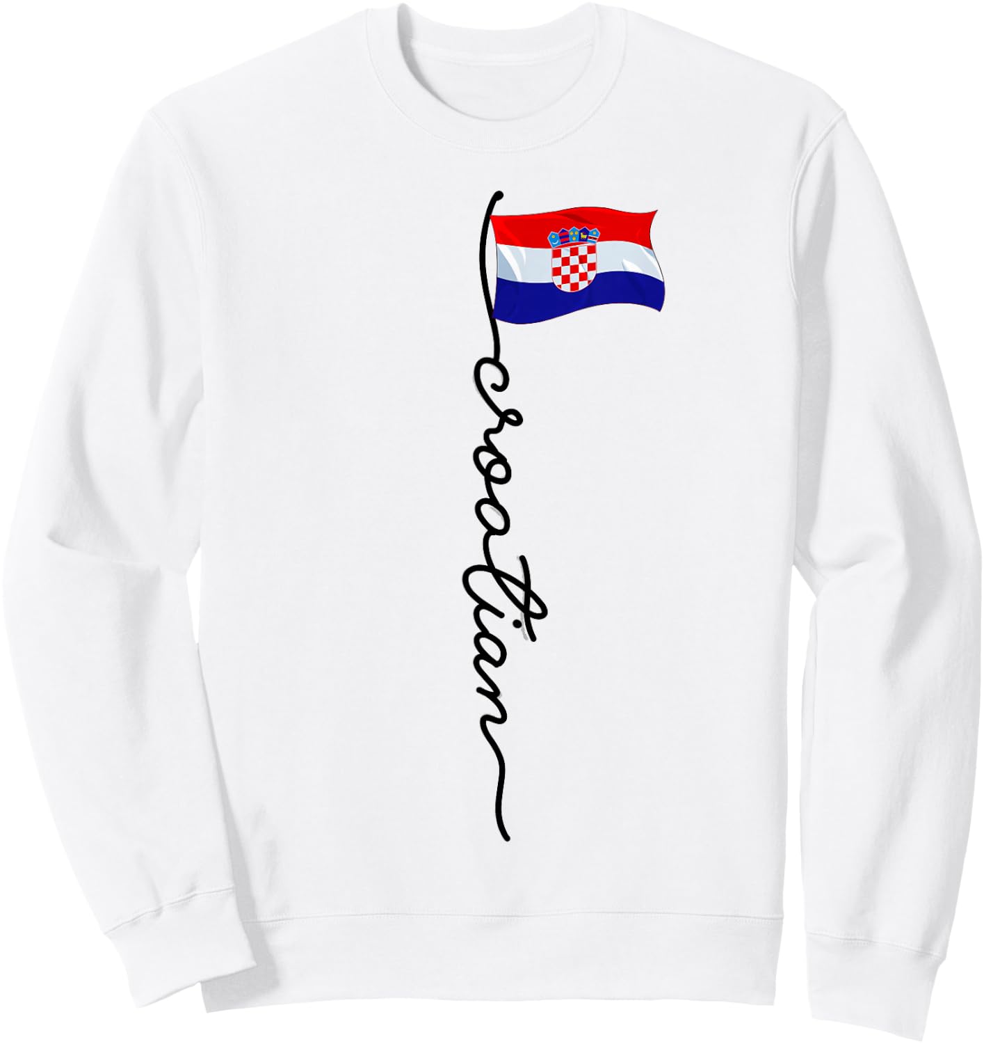Croatia Signature Croatian , white, S Sweatshirt - Sweatshirt | White