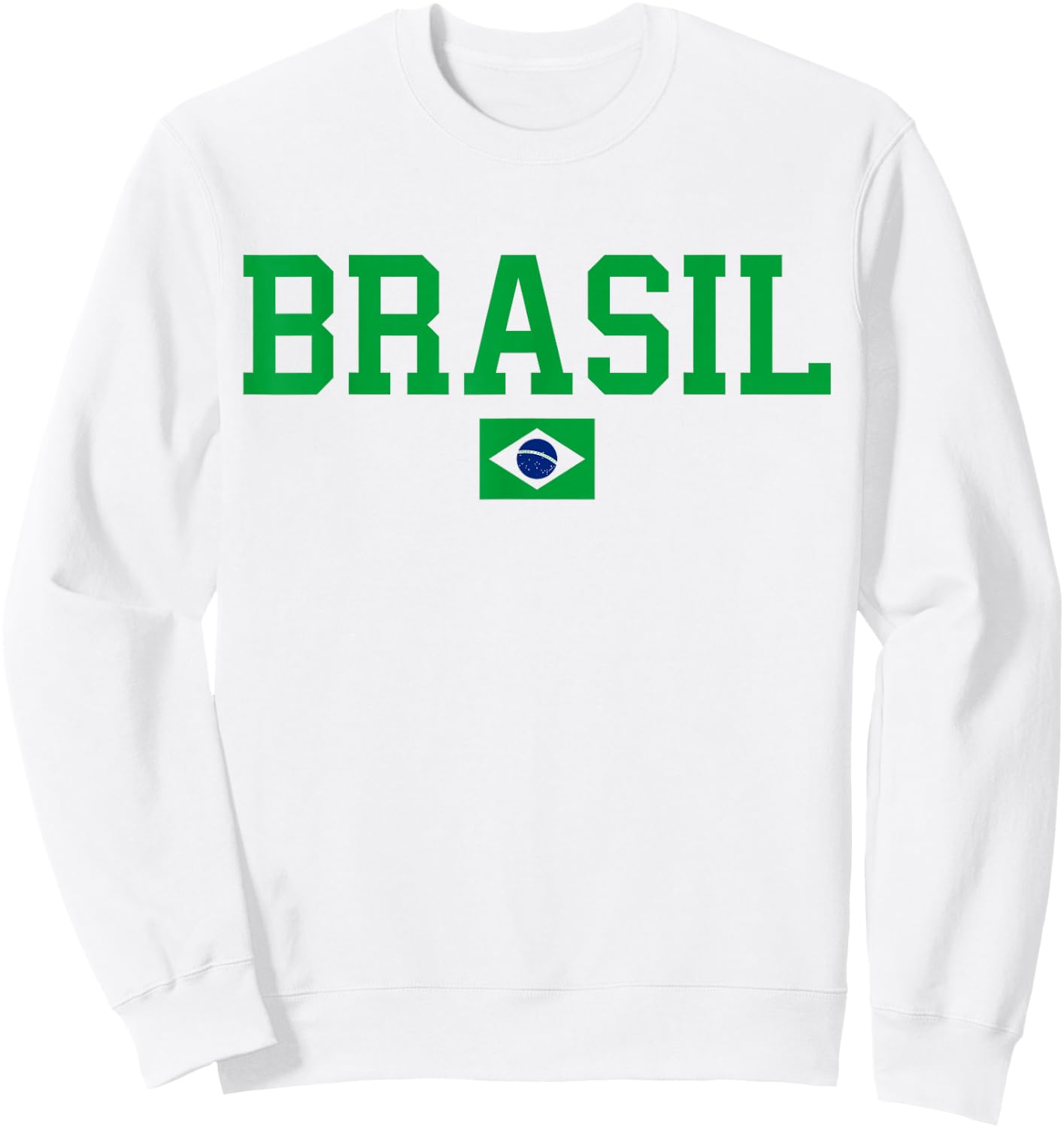 Brazil T Shirt Women Men Kids Brasil Brazilian Flag Yellow Sweatshirt - Sweatshirt | White