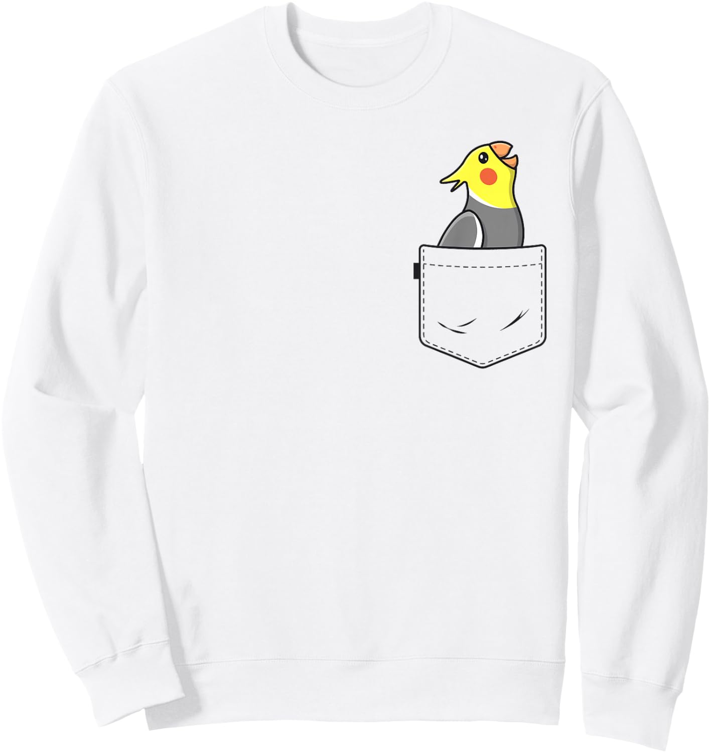 Pocket Cockatiel Women Girls Funny Bird Mom Birb Lovers Sweatshirt - Sweatshirt | White