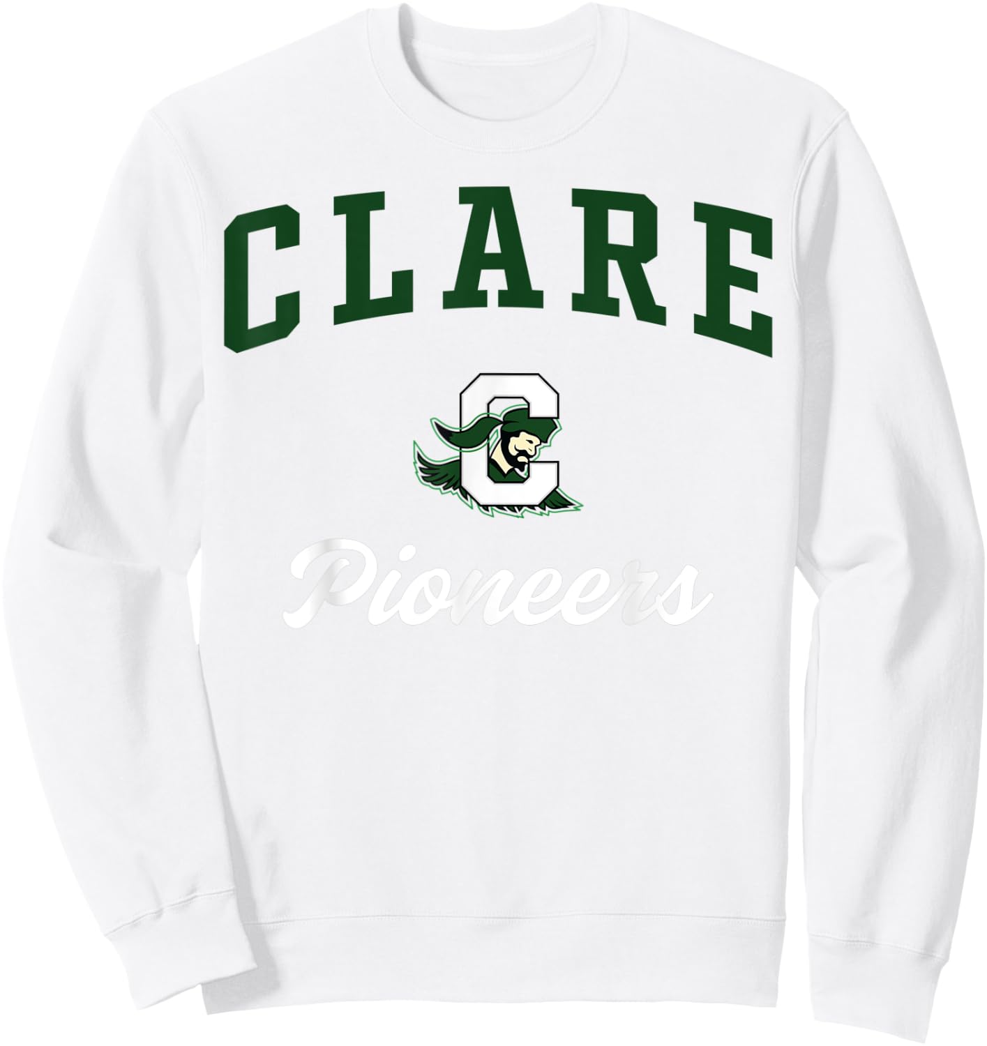 Clare High School Pioneers Sweatshirt - Sweatshirt | White