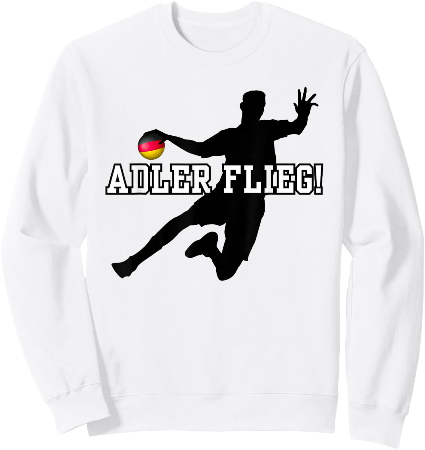 Adler Flieg Handball Fan Outfit , gray Sweatshirt - Sweatshirt | White