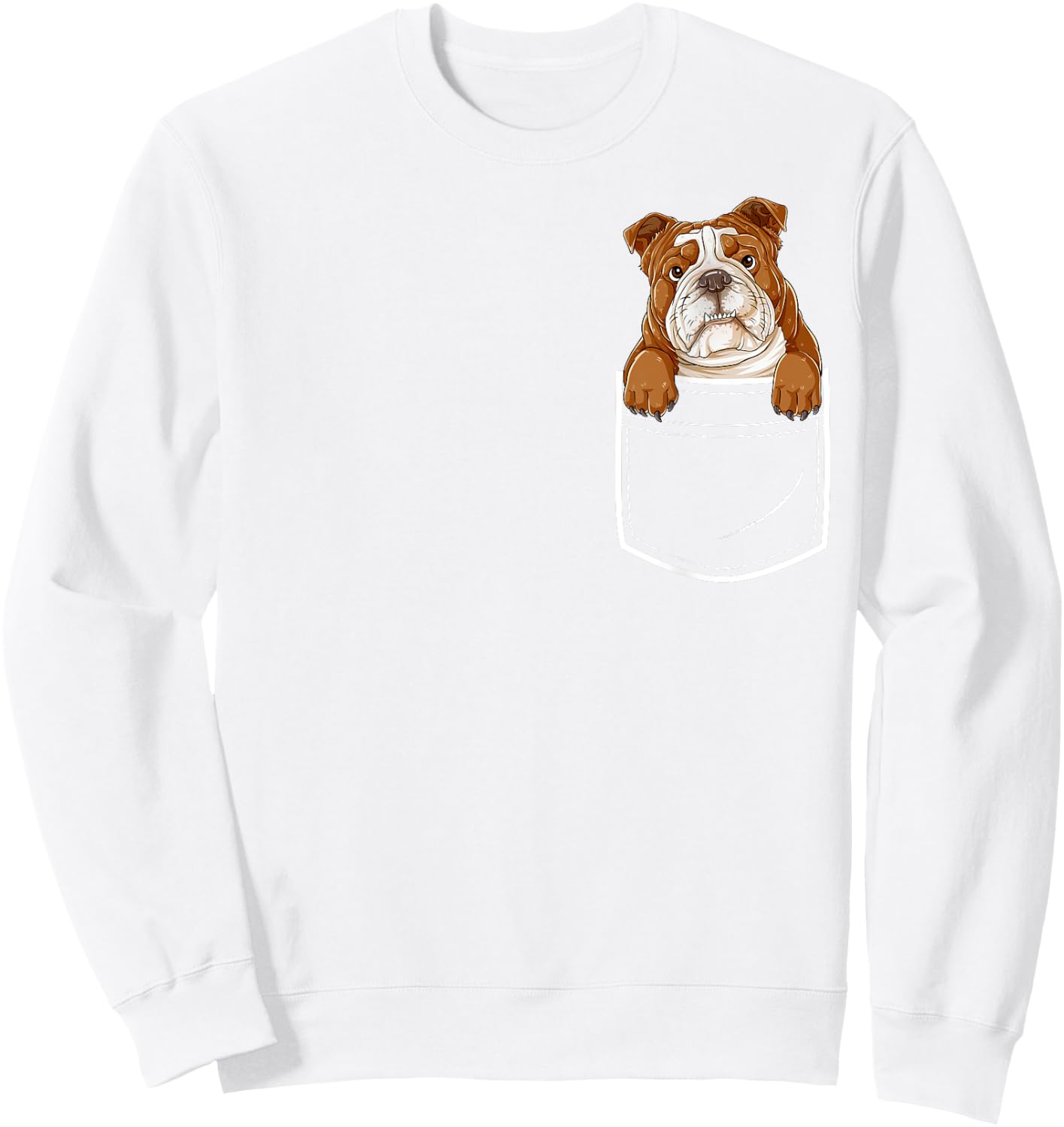 English Bulldog in Your Front Pocket T Shirt Dog Animals Women Kids Sweatshirt - Sweatshirt | White