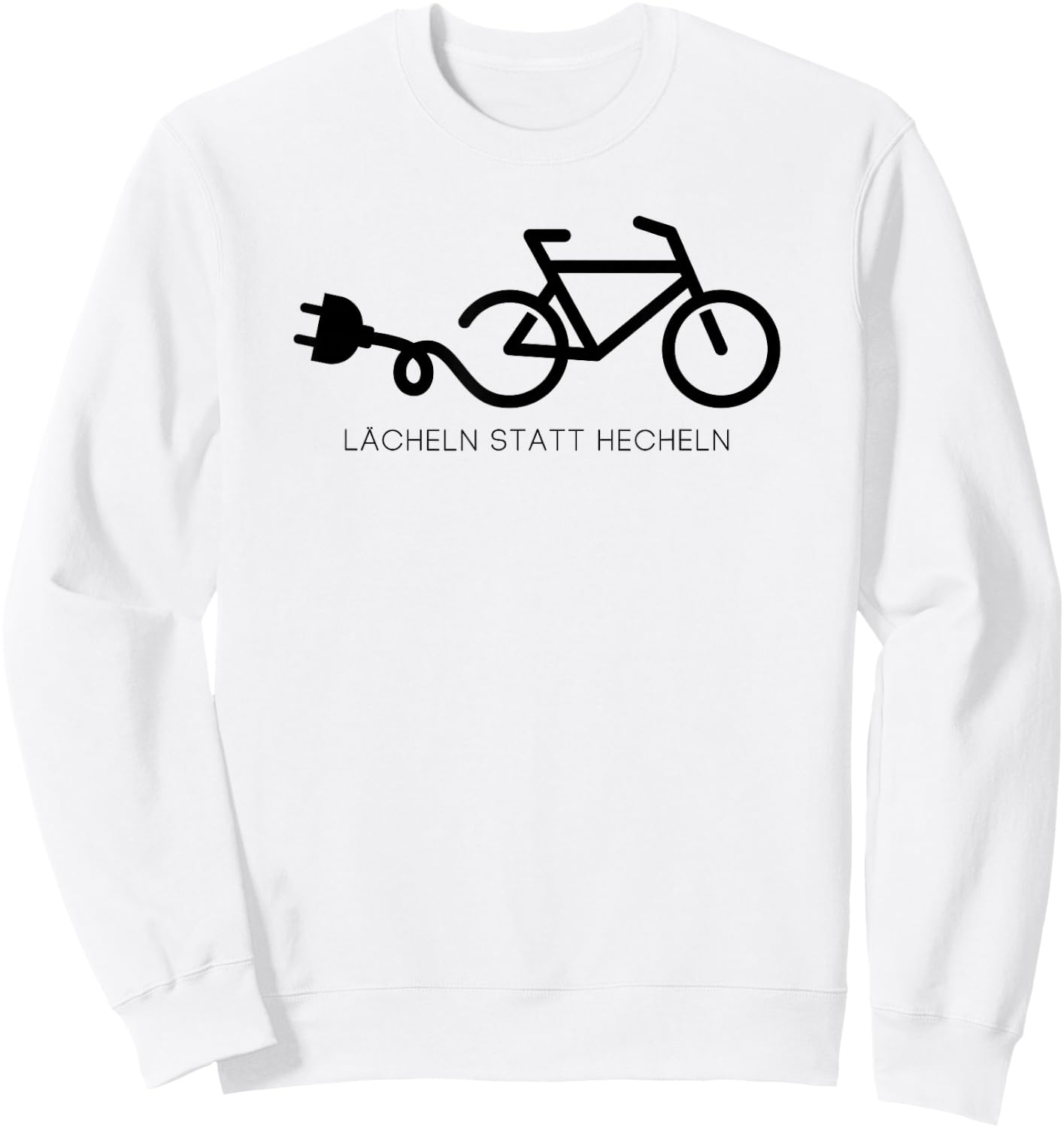 Lächeln statt hecheln Motiv für Radfahrer, E-Biker, EMTB Sweatshirt - Sweatshirt | White