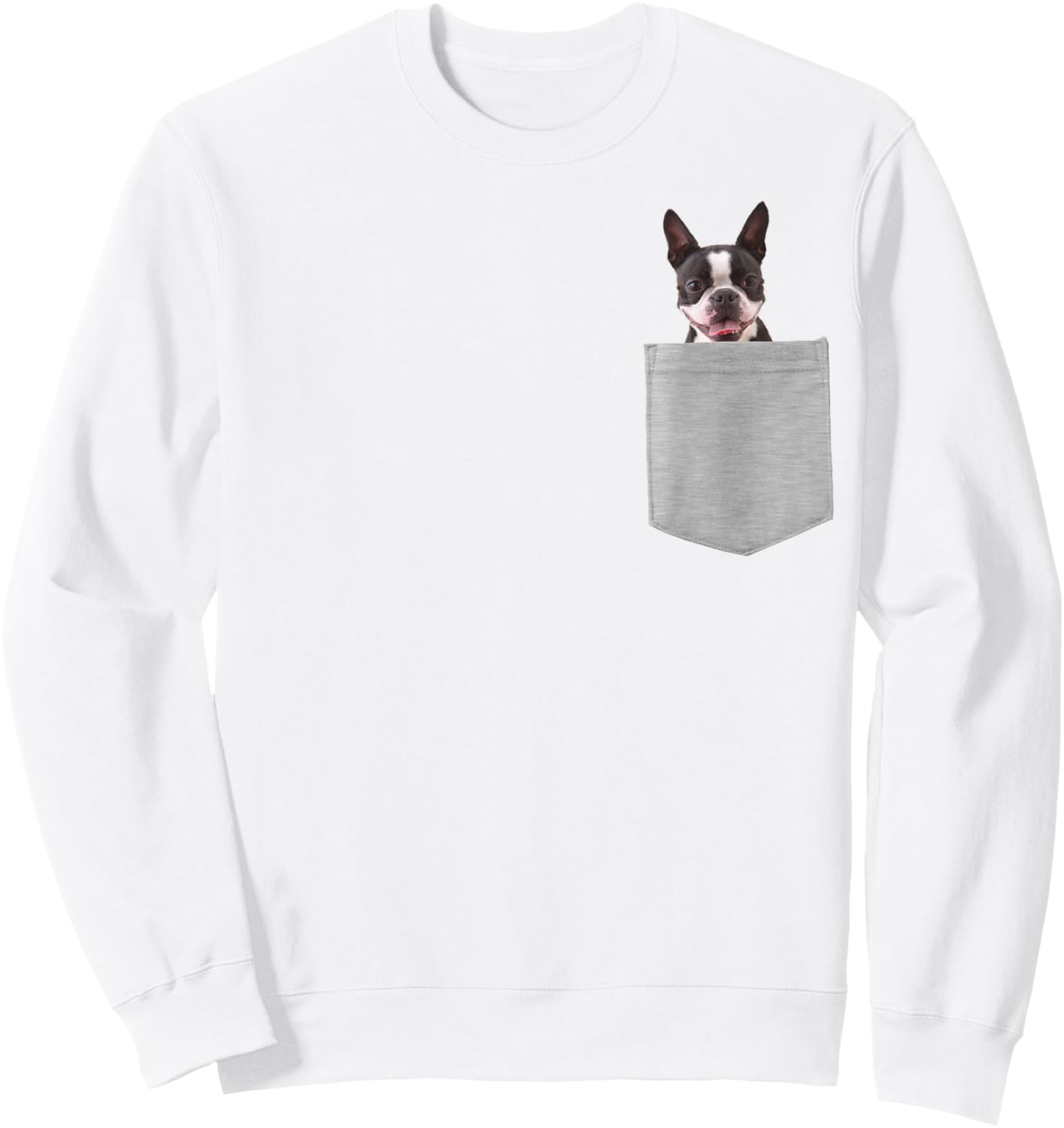 Dog in Your Pocket Boston Terrier Women Girls Kids Sweatshirt - Sweatshirt | White