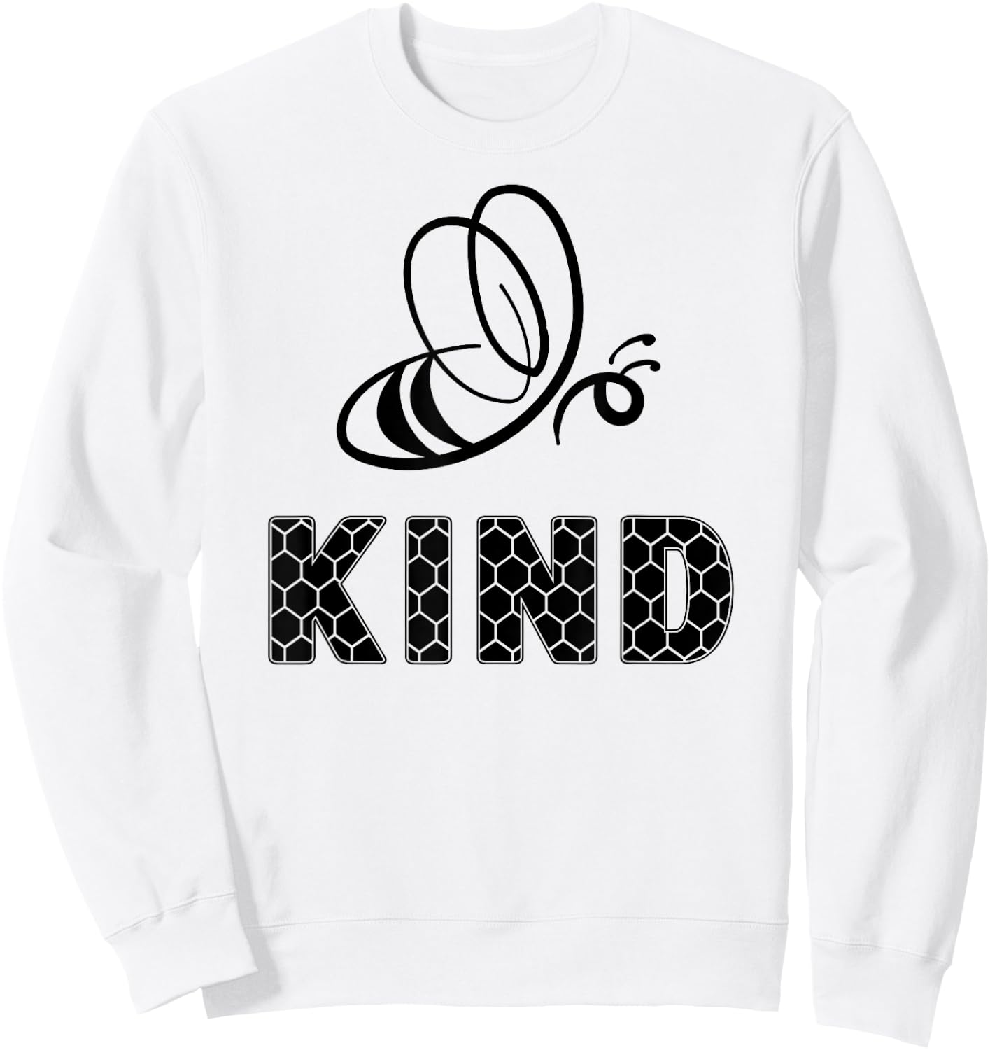 Bee Kind. Cute Bee Doodle. , Men & Kids. Yellow Sweatshirt - Sweatshirt | White