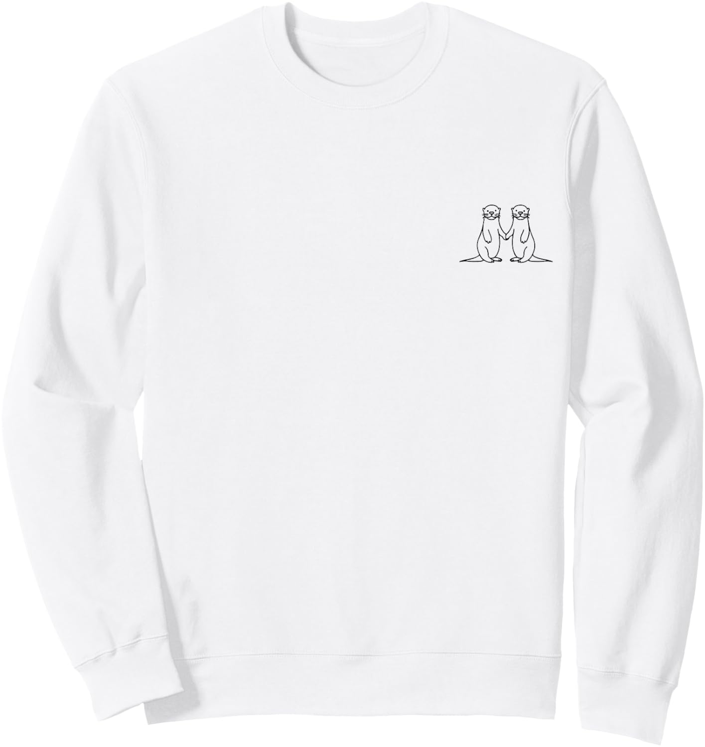 Otter Minimalism , White Sweatshirt - Sweatshirt | White