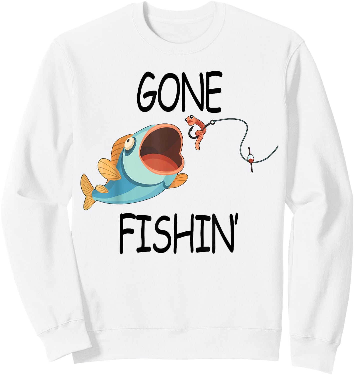 Gone Fishing-Shirt Kids Toddler Boys Girls Son Funny Fishing Sweatshirt - Sweatshirt | White