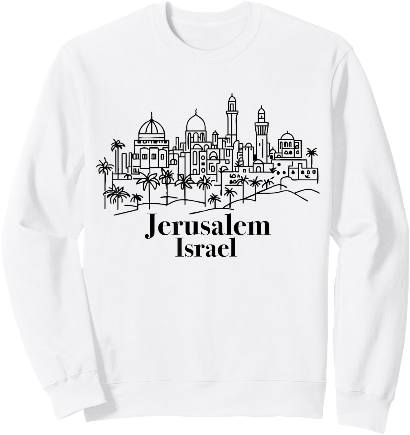 Jérusalem Israël Skyline Souvenir Israélien Juif Femme Homme Sweatshirt - Sweatshirt | White