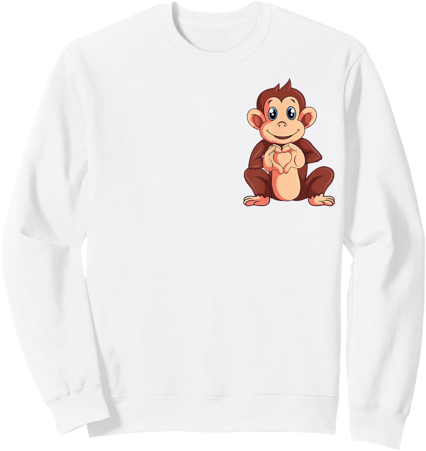 Affen Äffchen Jungen Mädchen Kinder Damen Sweatshirt - Sweatshirt | White