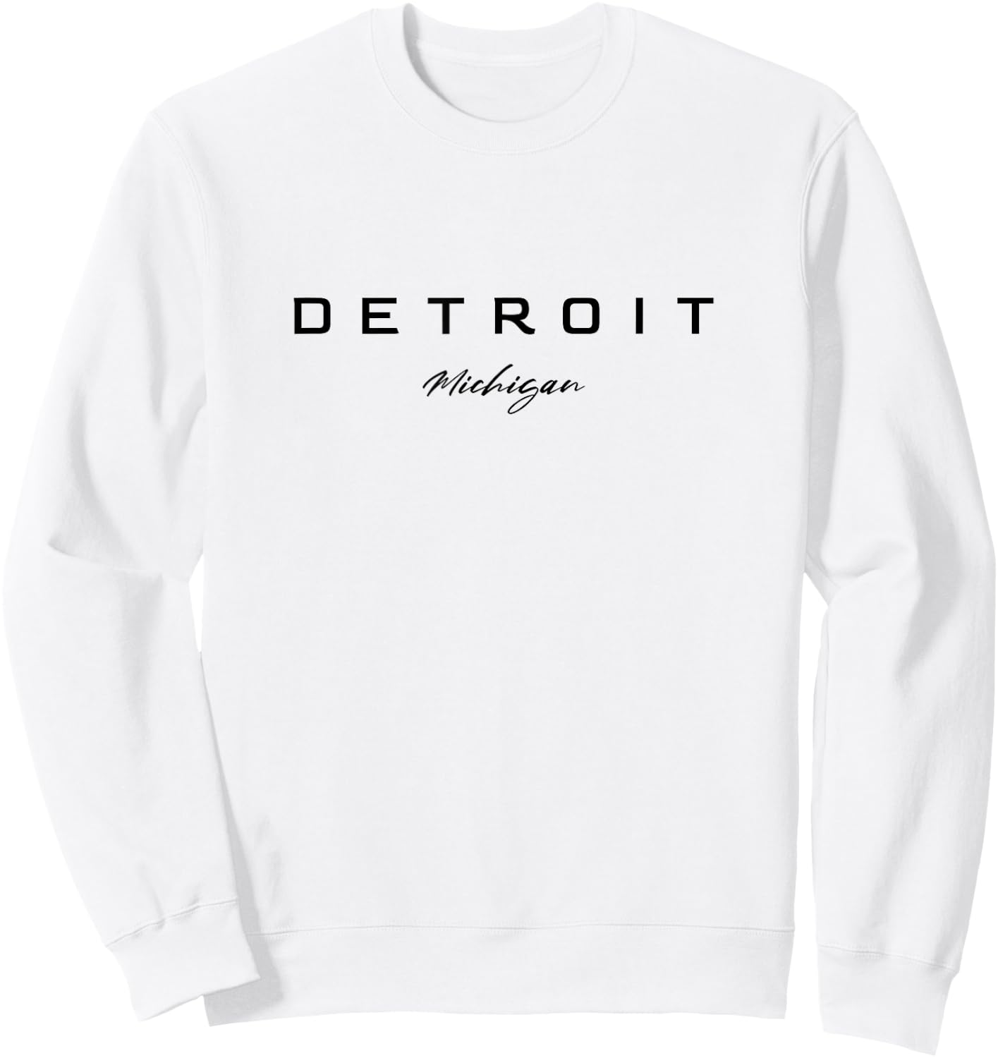 Detroit State of Michigan USA Lettering Detroit Sweatshirt - Sweatshirt | White