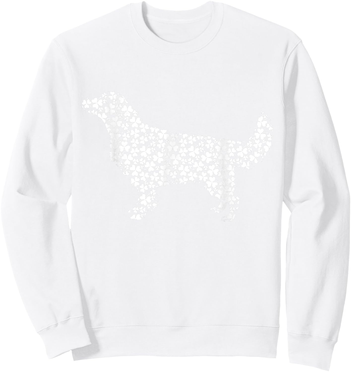 Golden Retriever Dog Cute Shamrock St Patricks Day Women Kids Sweatshirt - Sweatshirt | White