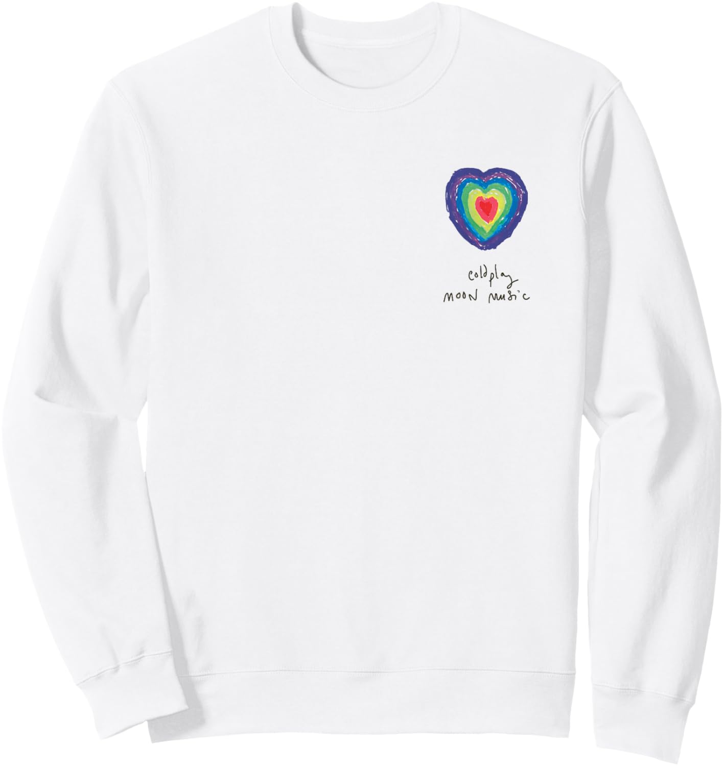 Coldplay Moon Music Heart Amazon Exclusive , White Sweatshirt - Sweatshirt | White