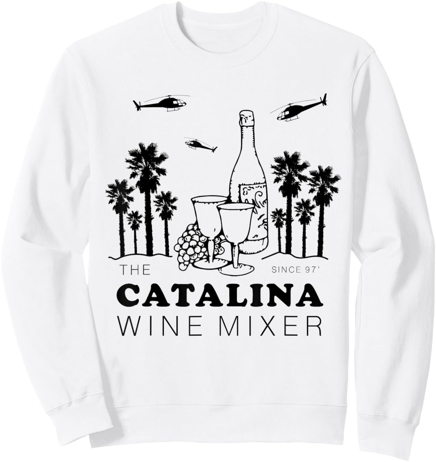 Catalina Wine Mixer Funny Men Women Short Sleeve Sweatshirt - Sweatshirt | White