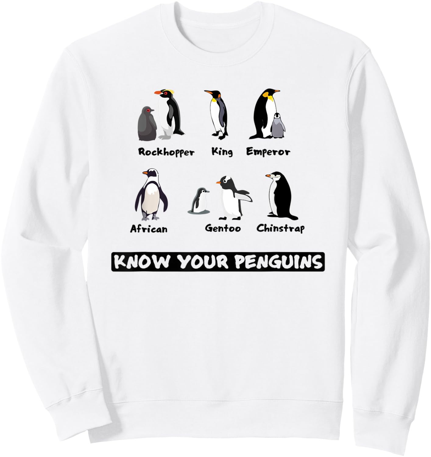 Know Your Penguins, Animals Of The World, Men's Sweatshirt - Sweatshirt | White