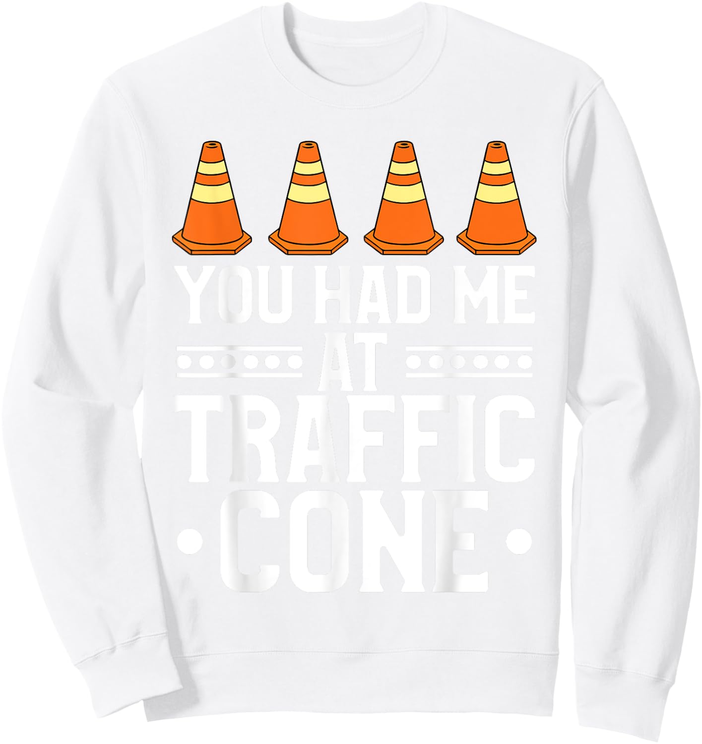 Halloween Costume Funny Lazy Halloween Traffic Cone Sweatshirt - Sweatshirt | White