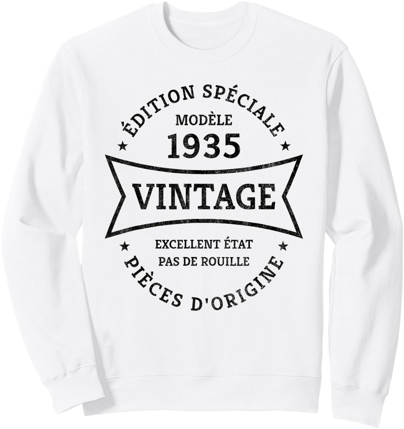 Vintage 90th Birthday Born in 1935 Vintage 90 Years Gift , white, S Sweatshirt - Sweatshirt | White