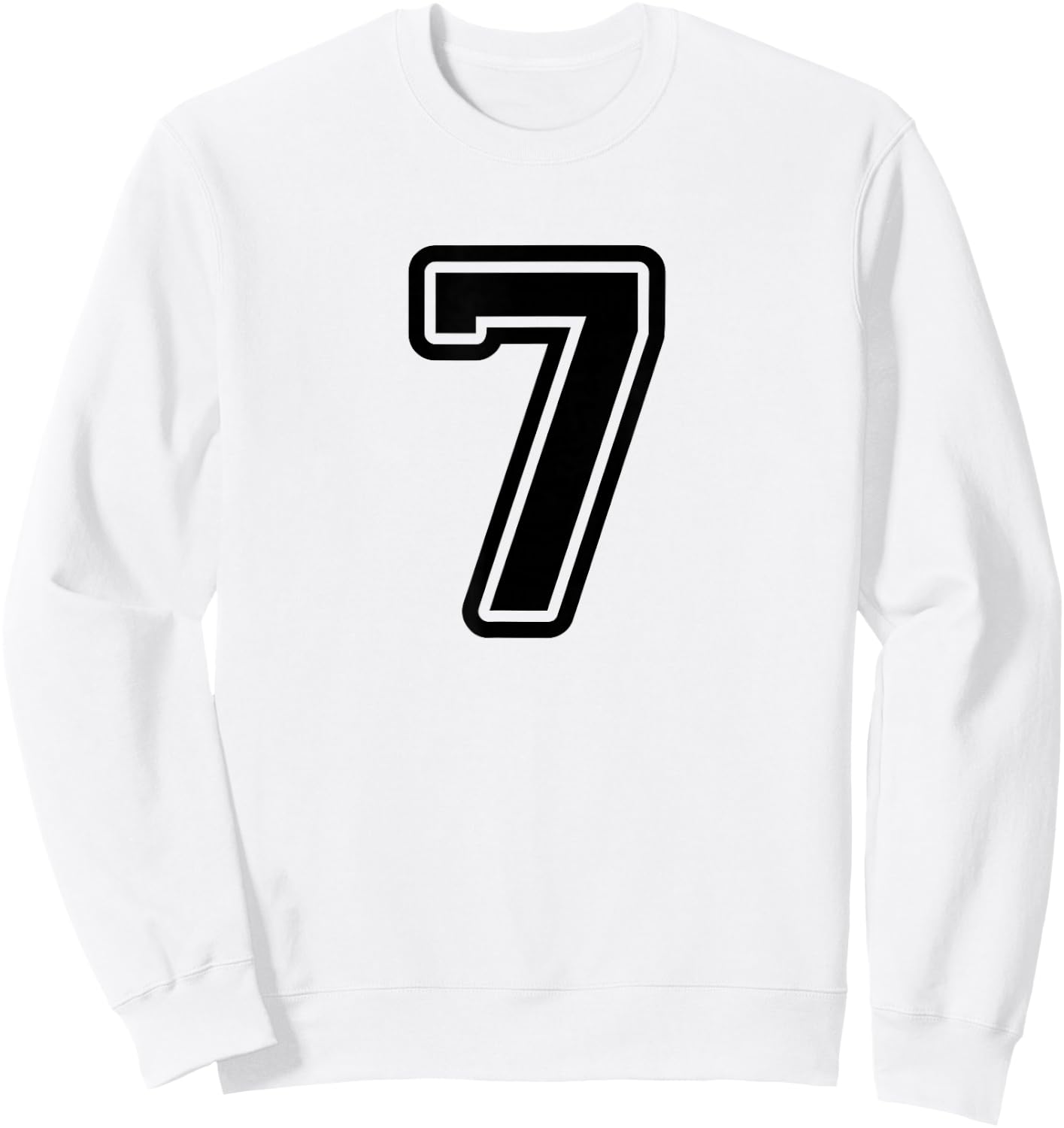 Number #7 Black Sport Varsity Number 7 Sweatshirt - Sweatshirt | White