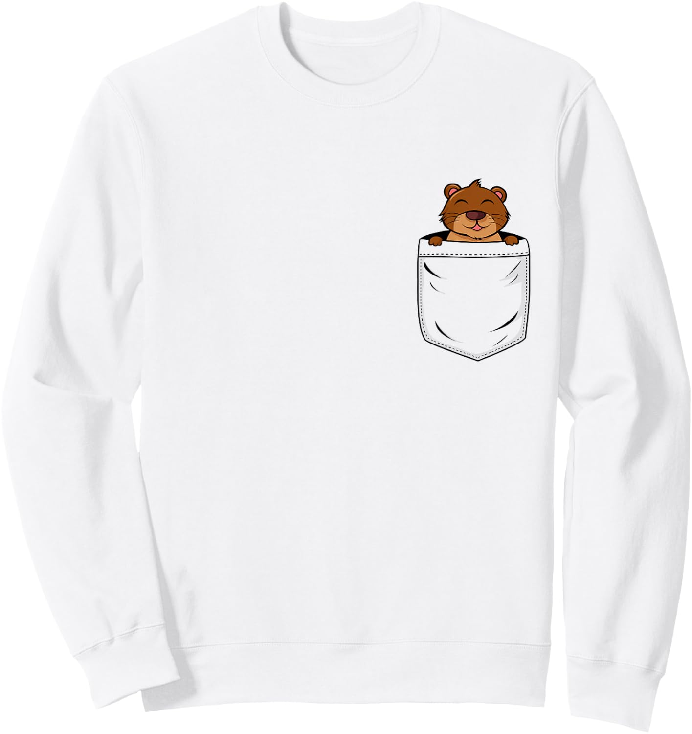 Otter Lovers Cute Funny Otter In Pocket Sweatshirt - Sweatshirt | White