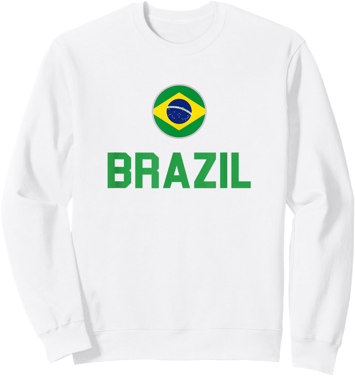 Brazil 2024 Brazilian Flag Proud , yellow Sweatshirt - Sweatshirt | White