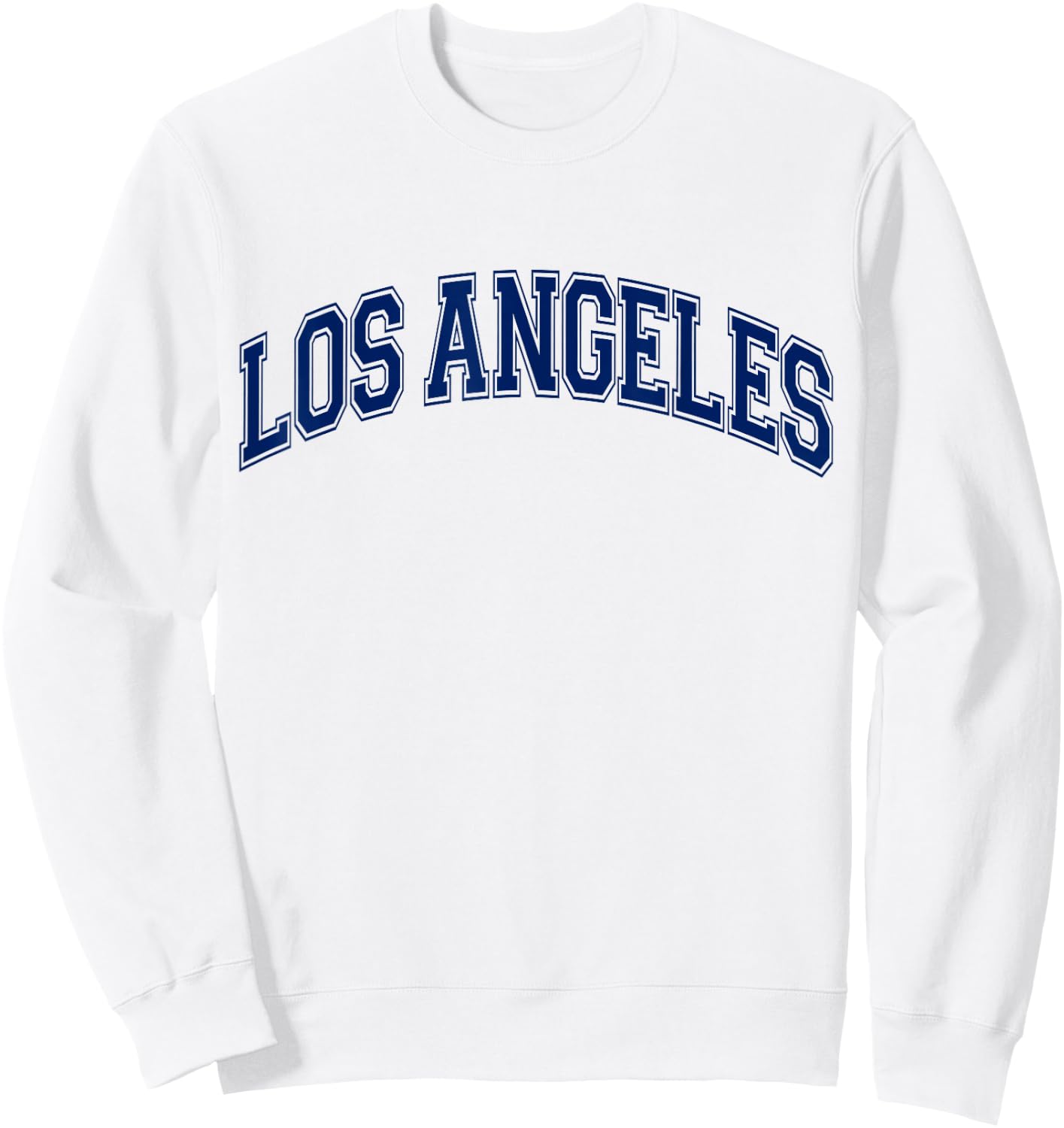 Los Angeles California Varsity Style Navy Blue Text Sweatshirt - Sweatshirt | White