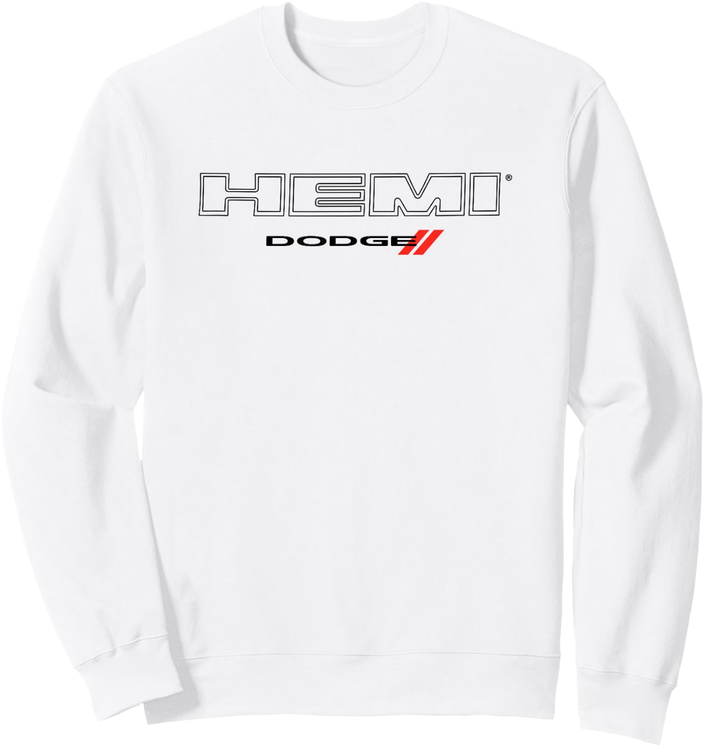 Dodge HEMI Dark Wordmark Logo Sweatshirt - Sweatshirt | White