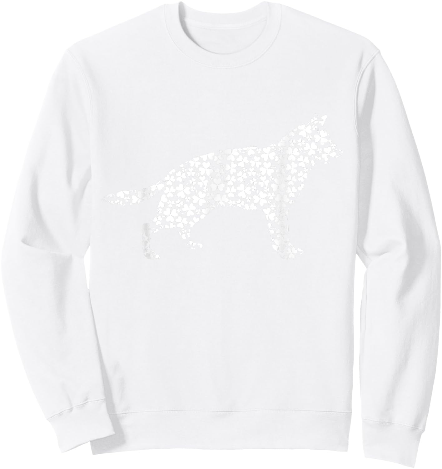German Shepherd Dog Cute Shamrock St Patricks Day Sweatshirt - Sweatshirt | White