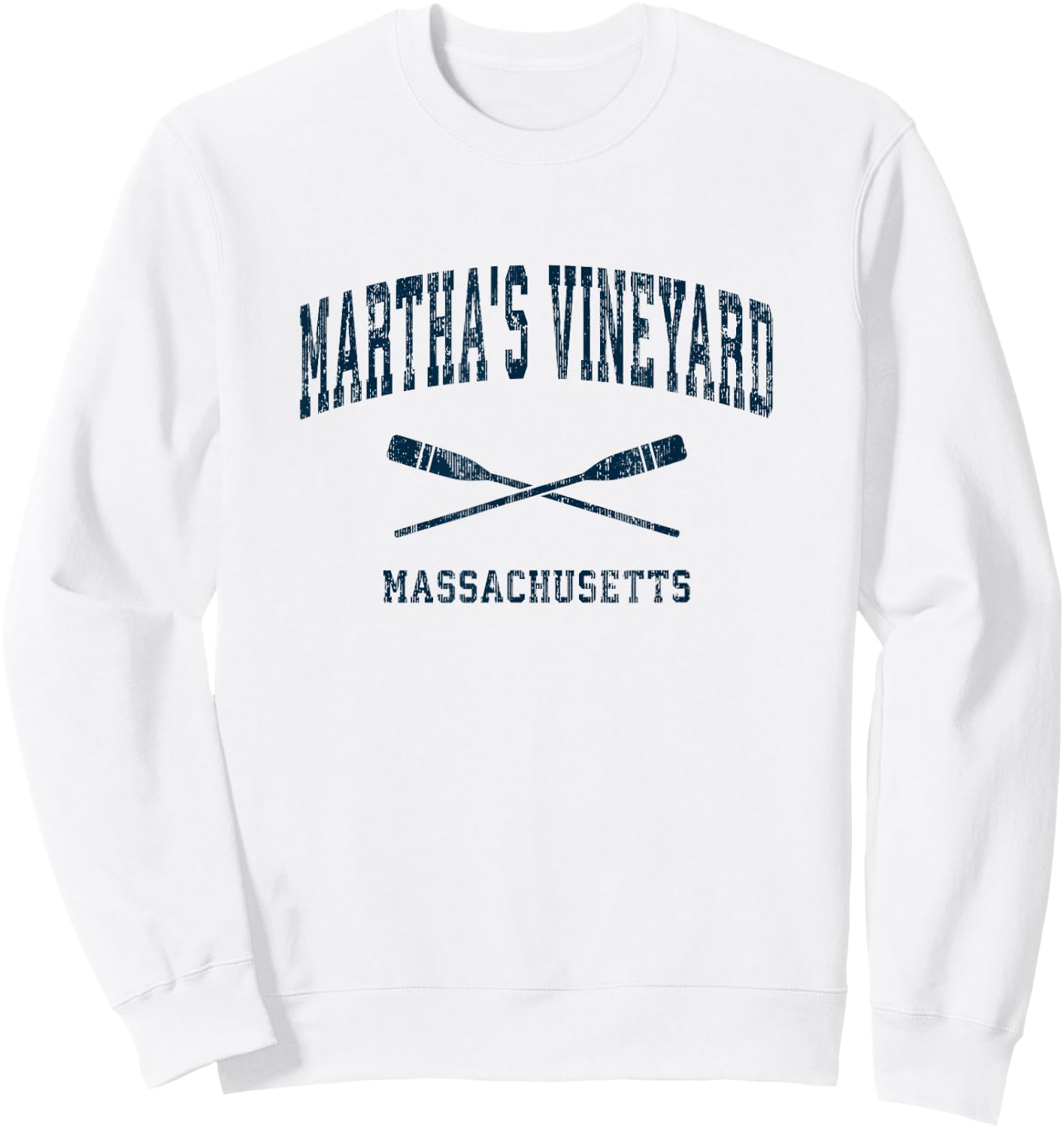 Martha's Vineyard Massachusetts Vintage Nautical Paddles Spo Sweatshirt - Sweatshirt | White