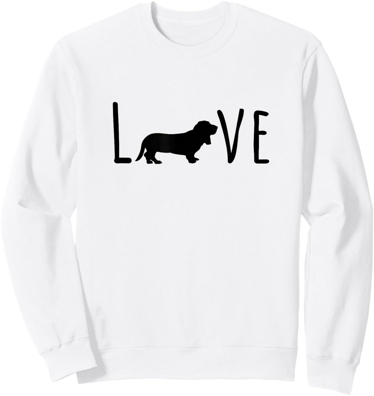 Bassett Hound Dog - Mom Dad Cute Funny Sweatshirt - Sweatshirt | White