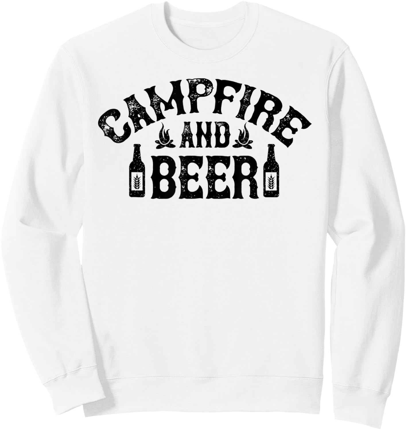 Campfire And Beer Camping Sweatshirt - Sweatshirt | White