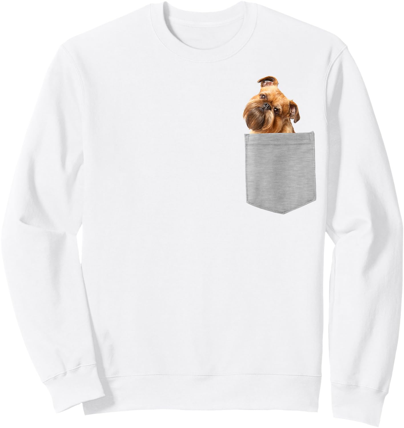 Dog in Your Pocket Brussels Griffon Men Women Girls Kids Sweatshirt - Sweatshirt | White
