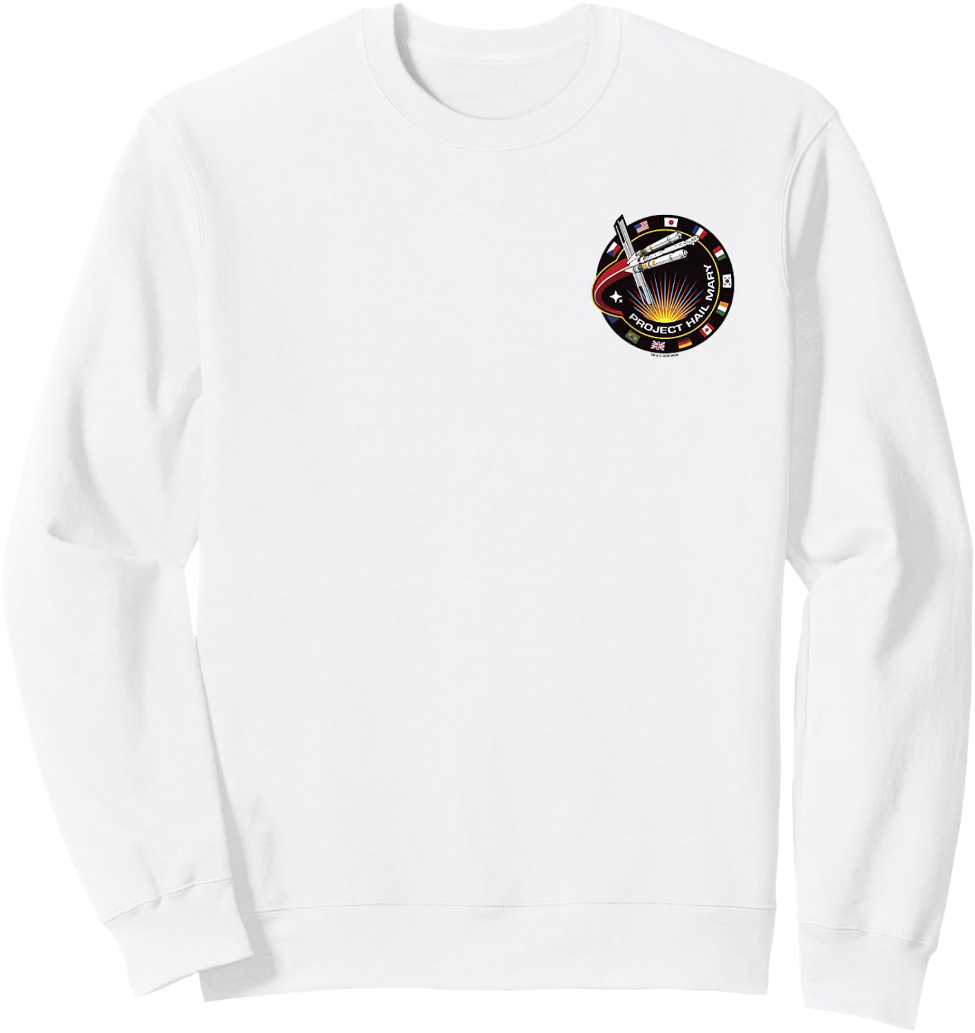 Project Hail Mary Mission Badge Pocket Logo Sweatshirt - Sweatshirt | White