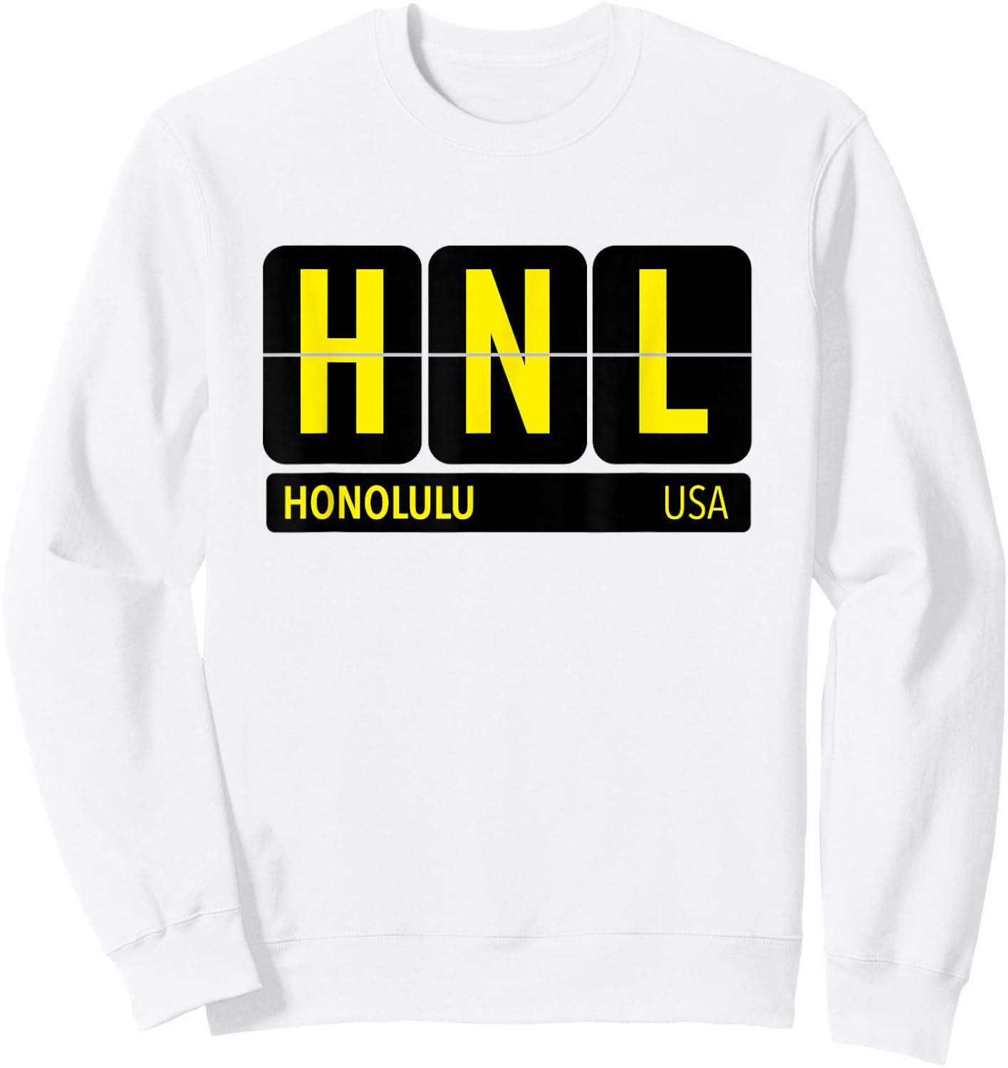 HNL Honolulu Hawaii USA Travel Souvenir Yellow Sweatshirt - Sweatshirt | White