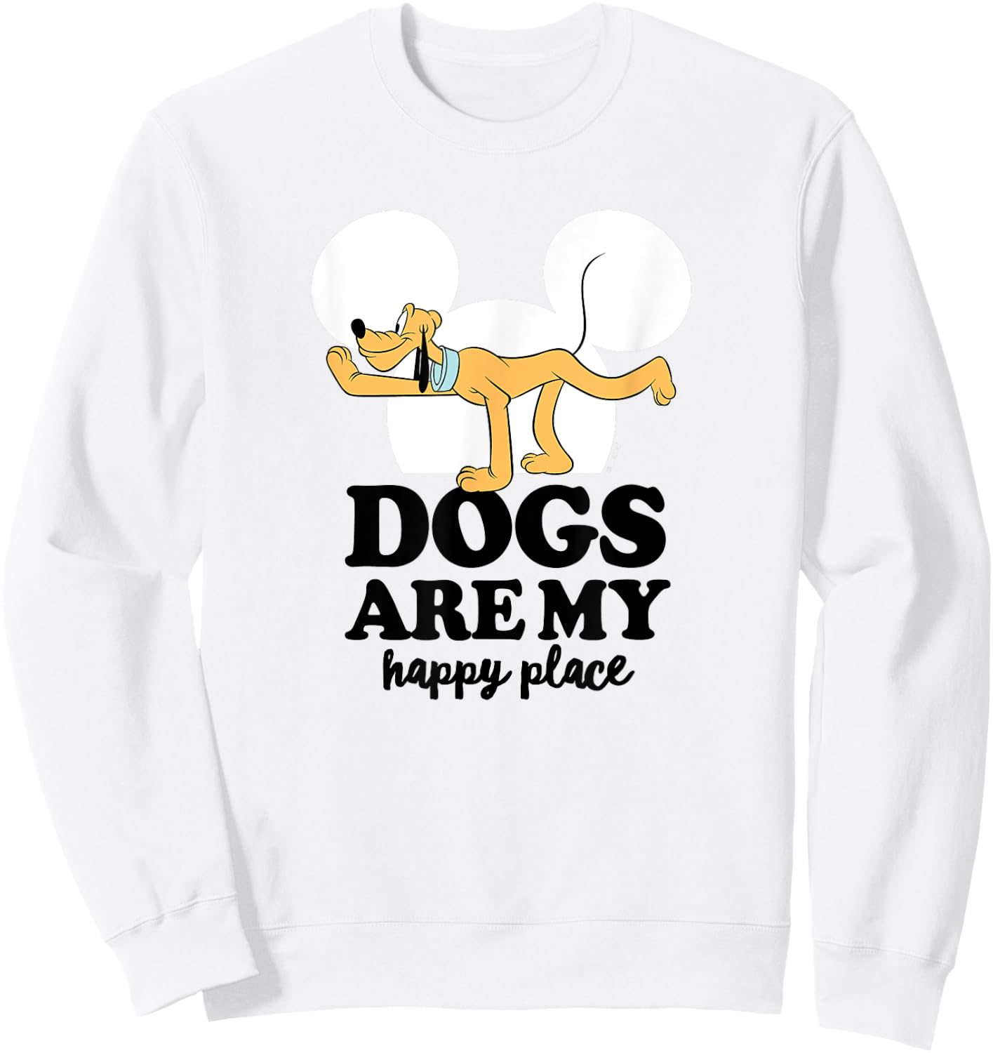 Pluto - Dogs Are My Happy Place Sweatshirt - Sweatshirt | White